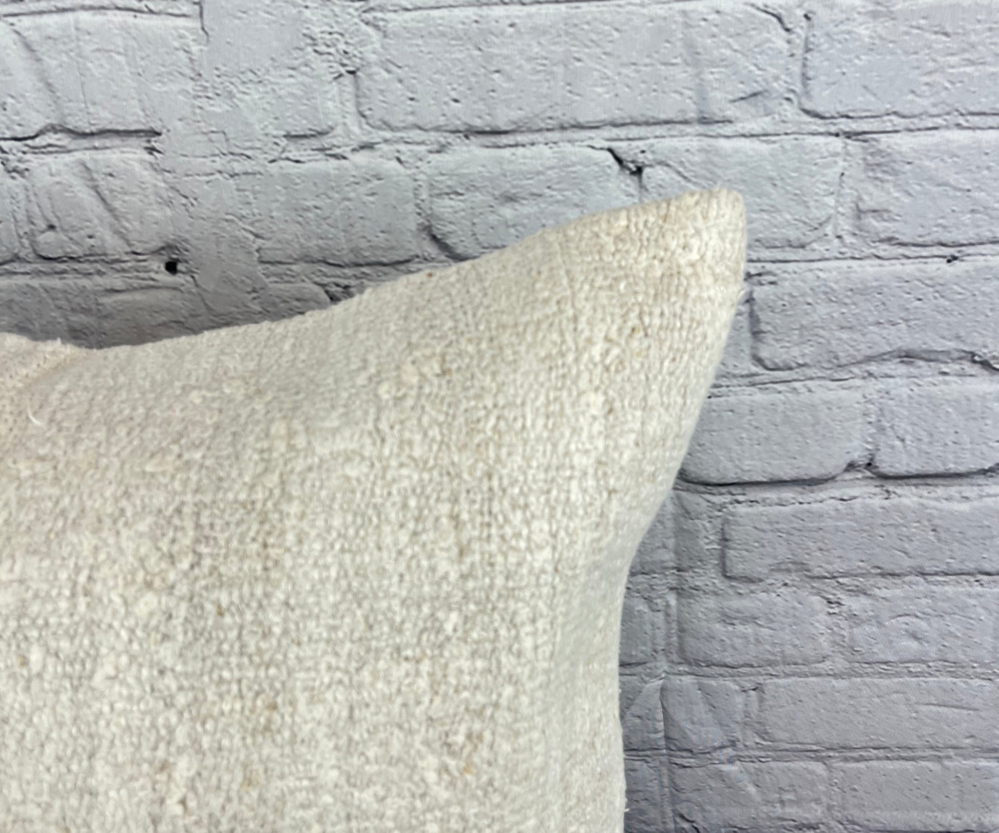 20 x 20 Hemp Pillow Turkish Cushion Natural Grayish White Pillow Cushion Cover #6498