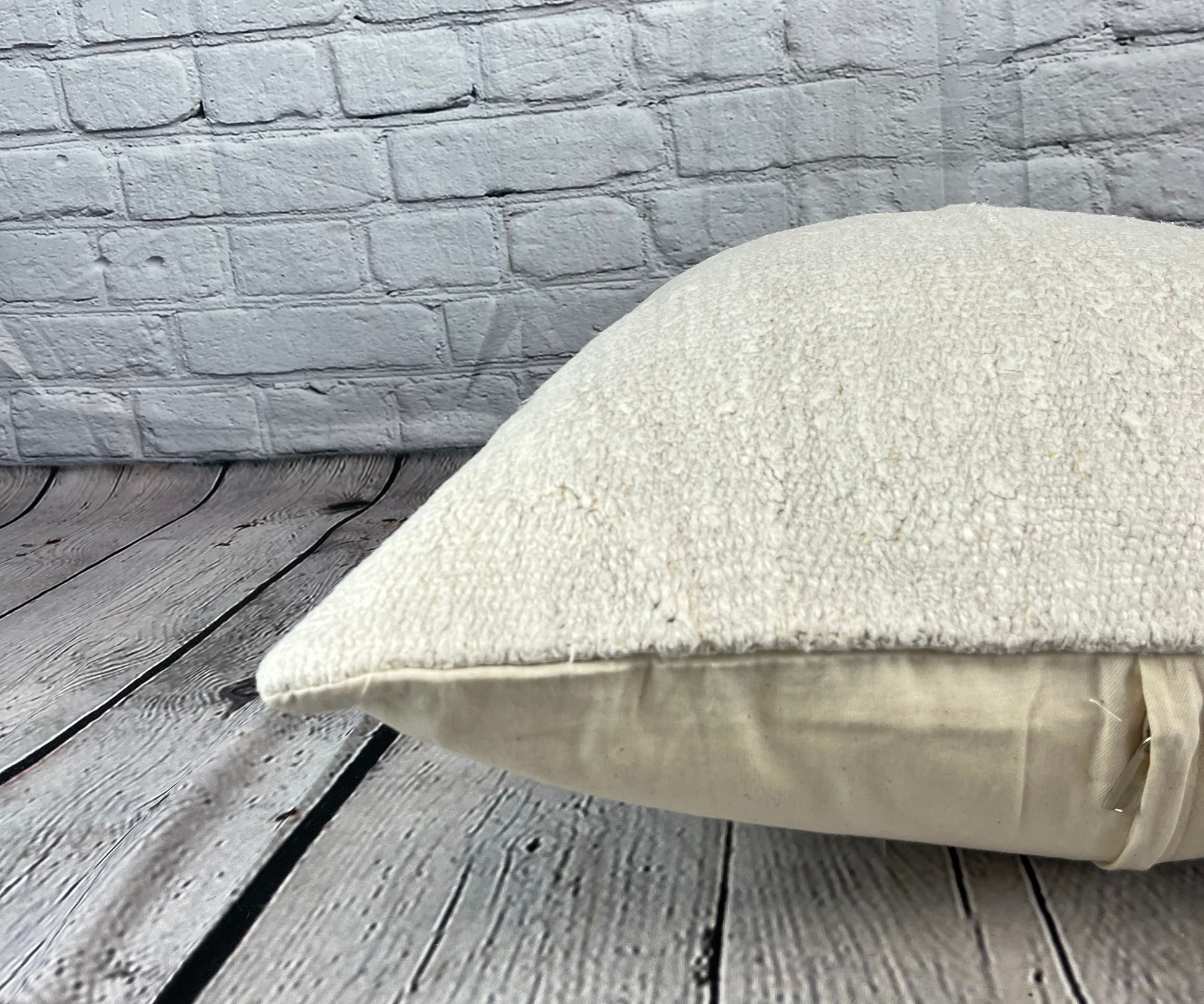 20 x 20 Hemp Pillow Turkish Cushion Natural Grayish White Pillow Cushion Cover #6498