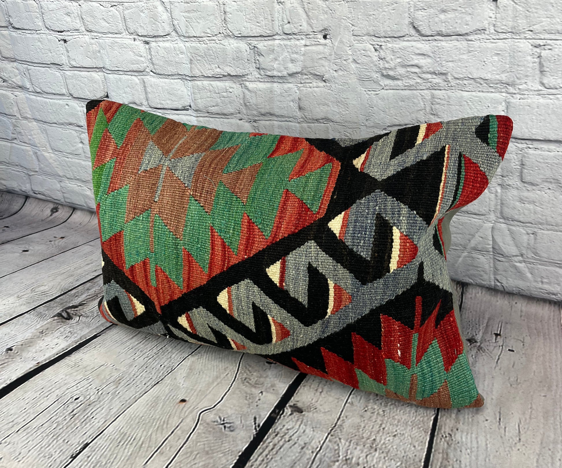 16 x 24 Kilim Pillow Turkish Cushion Aegean Escape Pillow Cushion Cover #6890