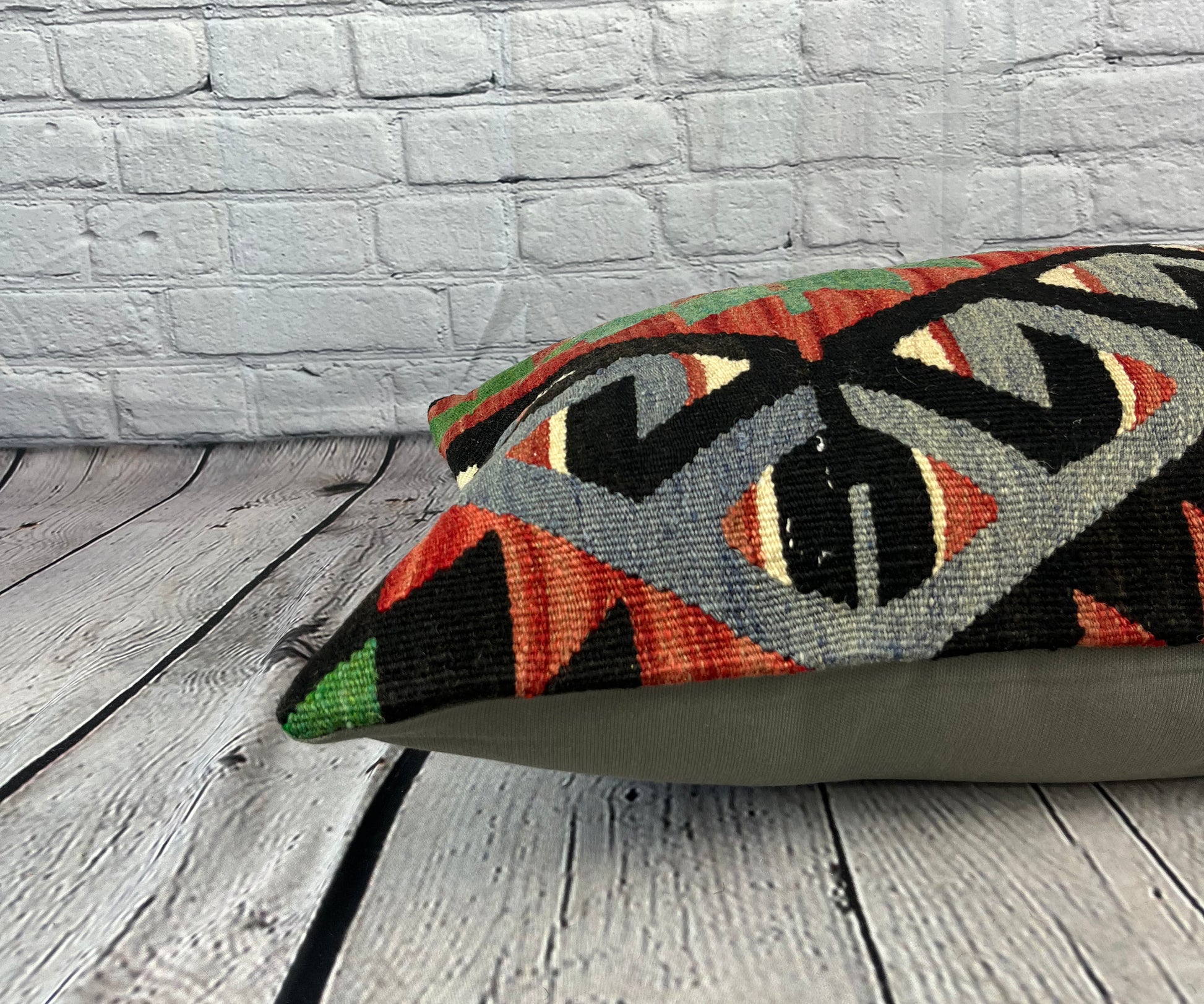 16 x 24 Kilim Pillow Turkish Cushion Aegean Escape Pillow Cushion Cover #6890