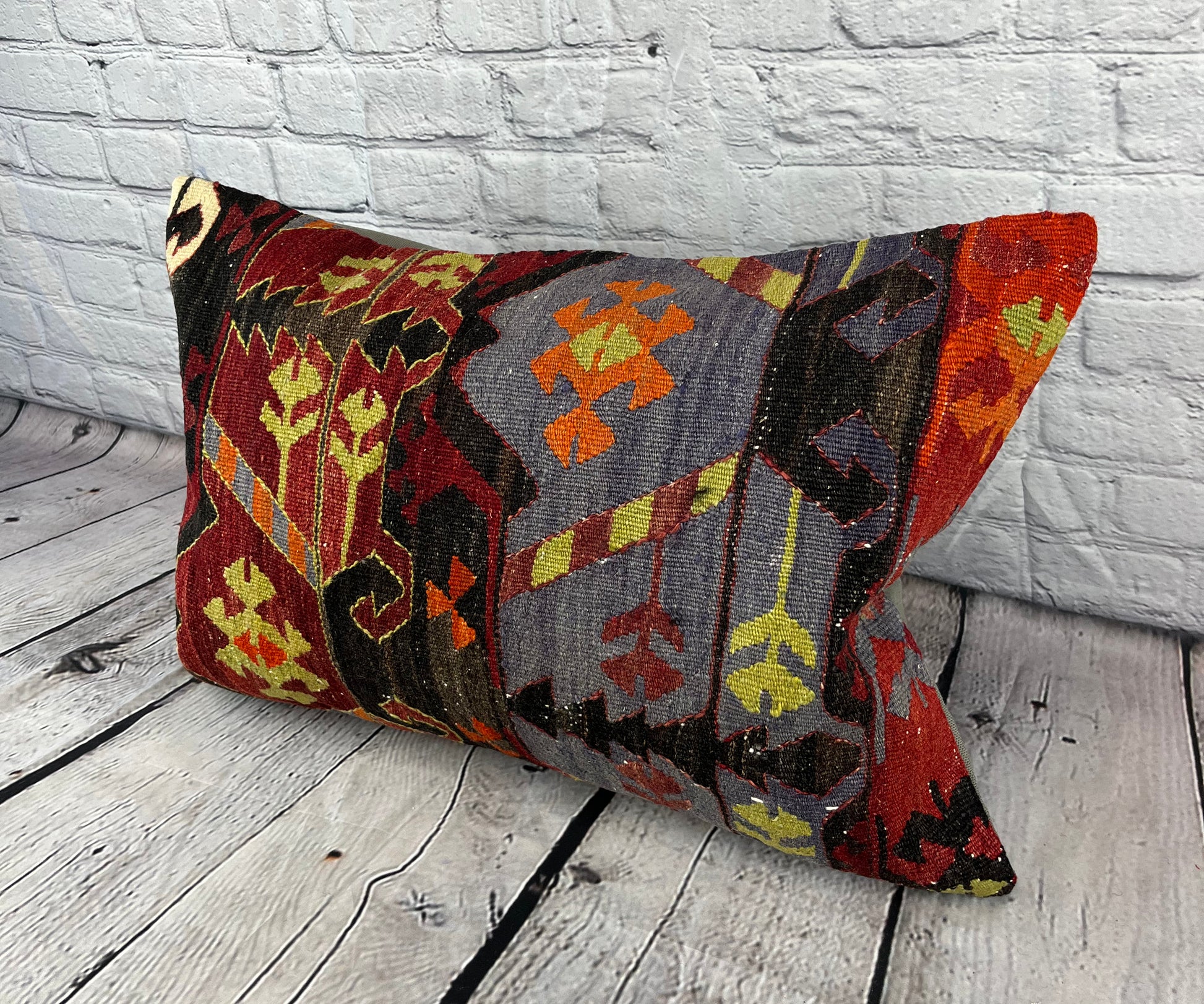 16 x 24 Kilim Pillow Turkish Cushion Route Delight Pillow Cushion Cover #6891