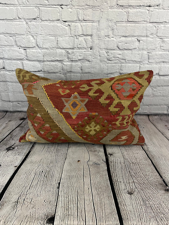16 x 24 Kilim Pillow Turkish Cushion Labyrinth Comfort Pillow Cushion Cover #6942
