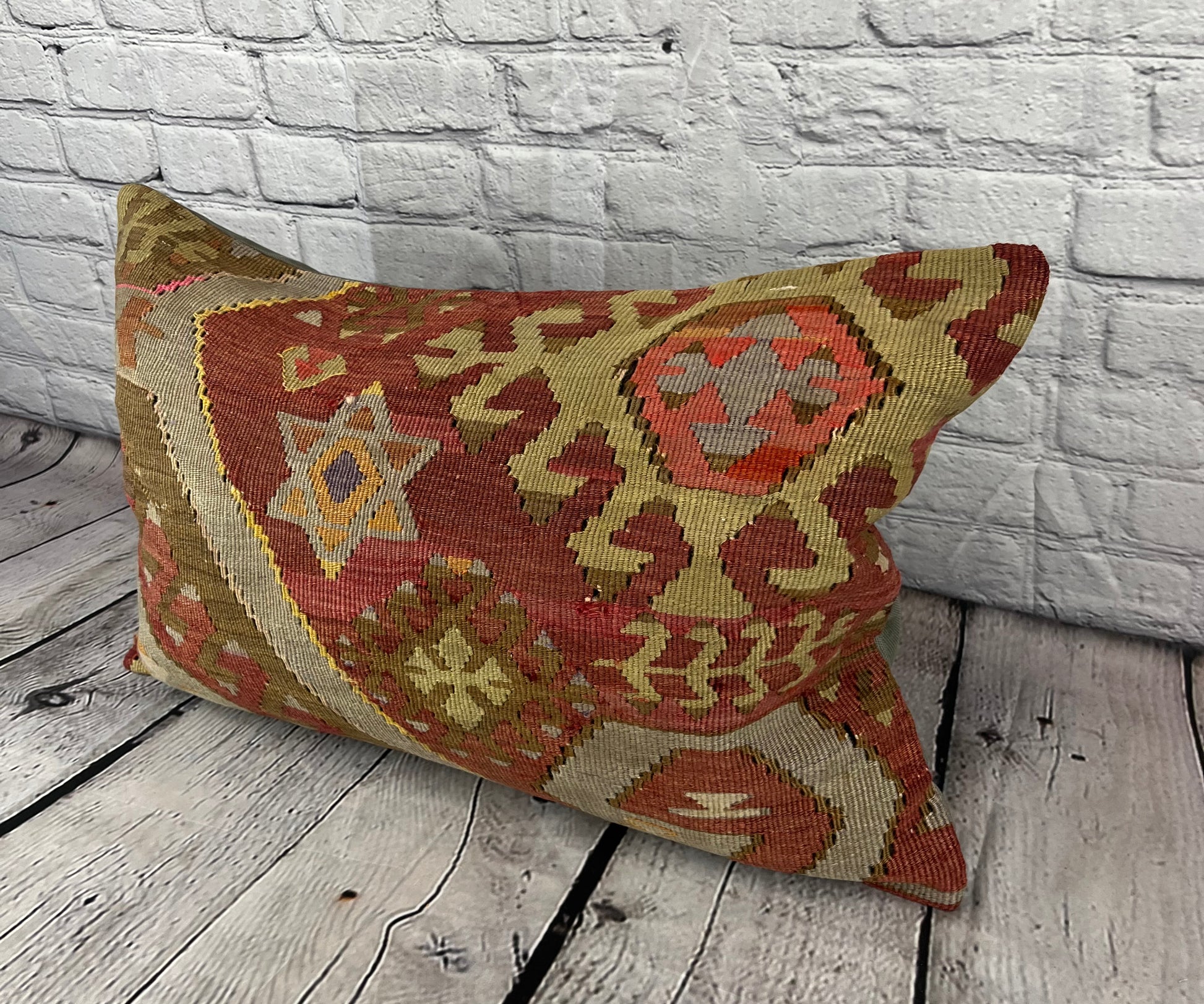 16 x 24 Kilim Pillow Turkish Cushion Labyrinth Comfort Pillow Cushion Cover #6942