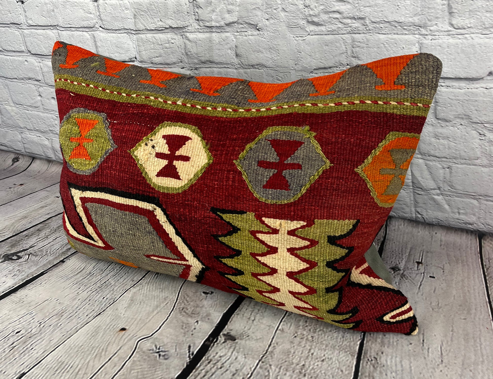 16 x 24 Kilim Pillow Turkish Cushion Golden Gate Comfort Pillow Cushion Cover #6832