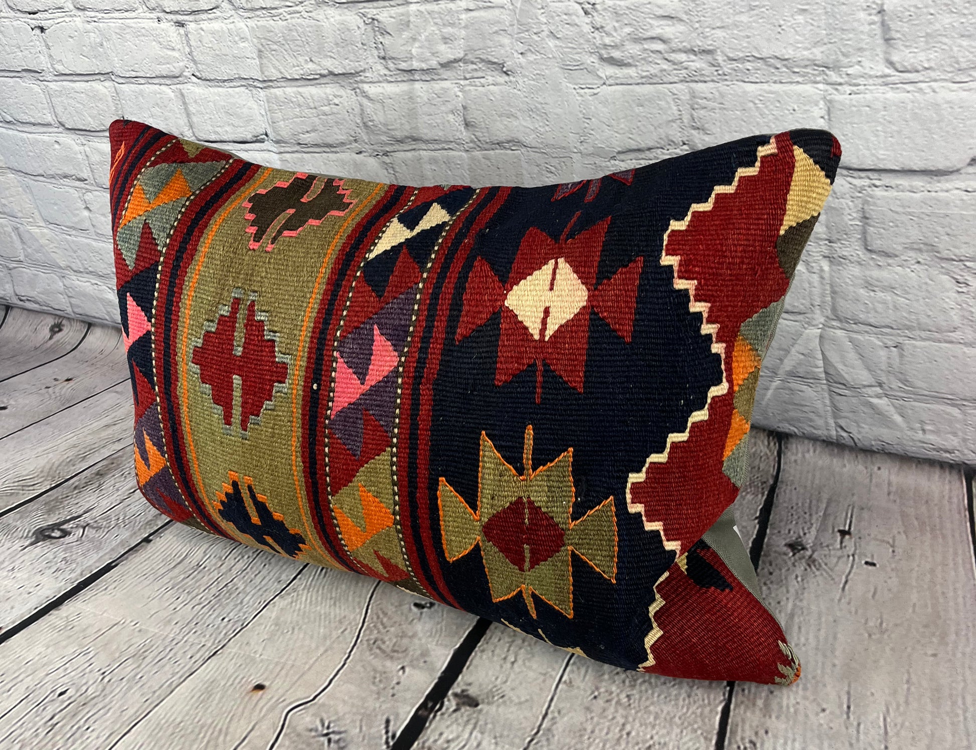 16 x 24 Kilim Pillow Cappadocian Twilight Turkish Pillow Cushion Cover #6881
