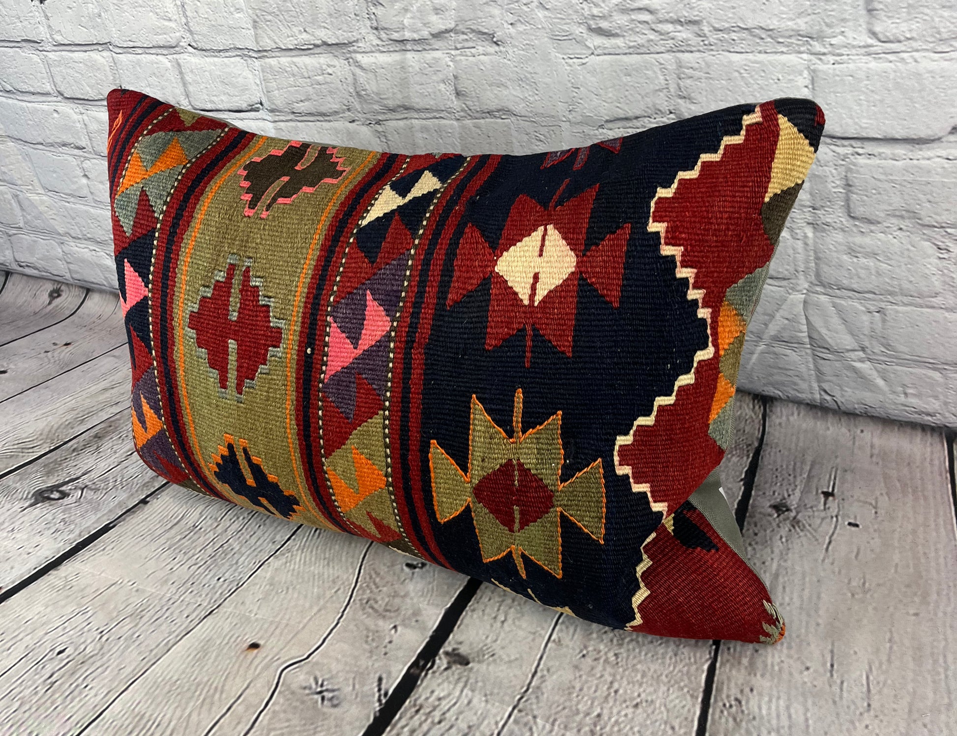 16 x 24 Kilim Pillow Cappadocian Twilight Turkish Pillow Cushion Cover #6881