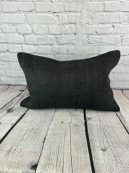 16 x 24 Hemp Pillow Turkish Cushion Natural Black Pillow Cushion Cover #6060