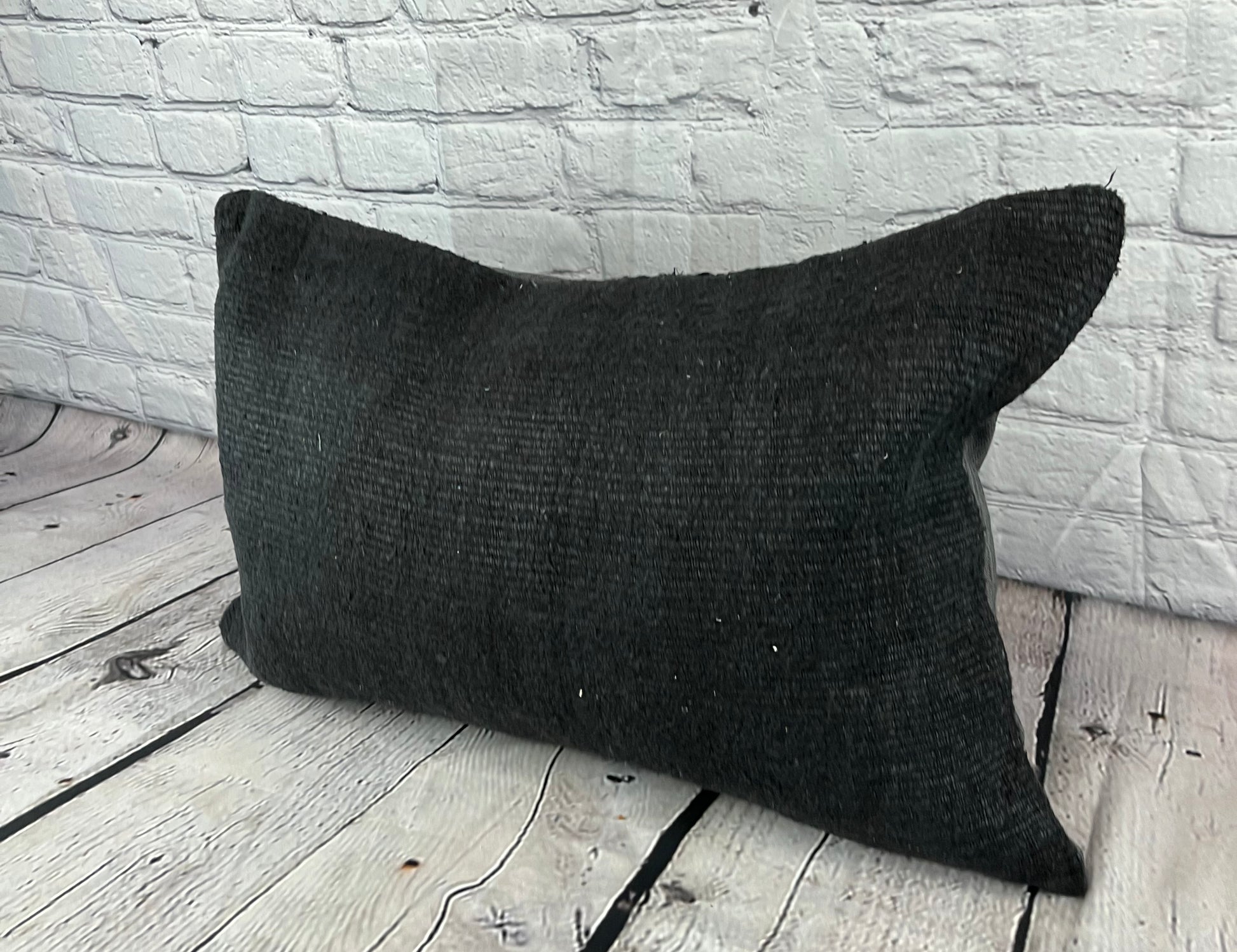16 x 24 Hemp Pillow Turkish Cushion Natural Black Pillow Cushion Cover #6060