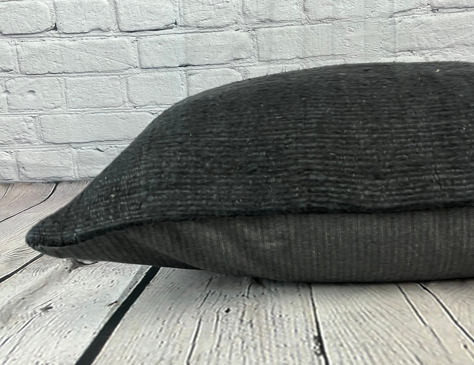 16 x 24 Hemp Pillow Turkish Cushion Natural Black Pillow Cushion Cover #6060