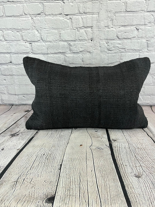 16 x 24 Hemp Pillow Turkish Cushion Natural Black Pillow Cushion Cover #6062