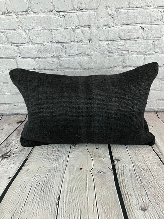 16 x 24 Hemp Pillow Turkish Cushion Natural Black Pillow Cushion Cover #6064