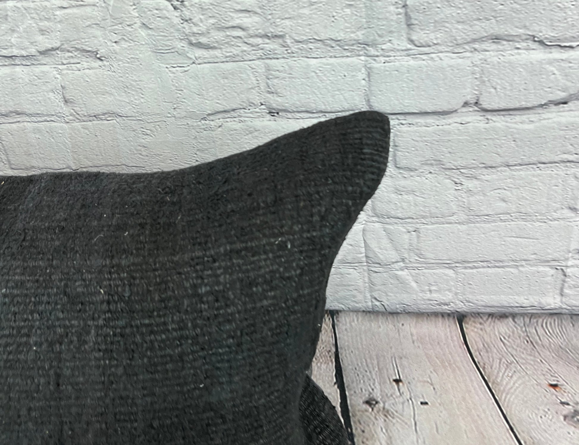 16 x 24 Hemp Pillow Turkish Cushion Natural Black Pillow Cushion Cover #6064