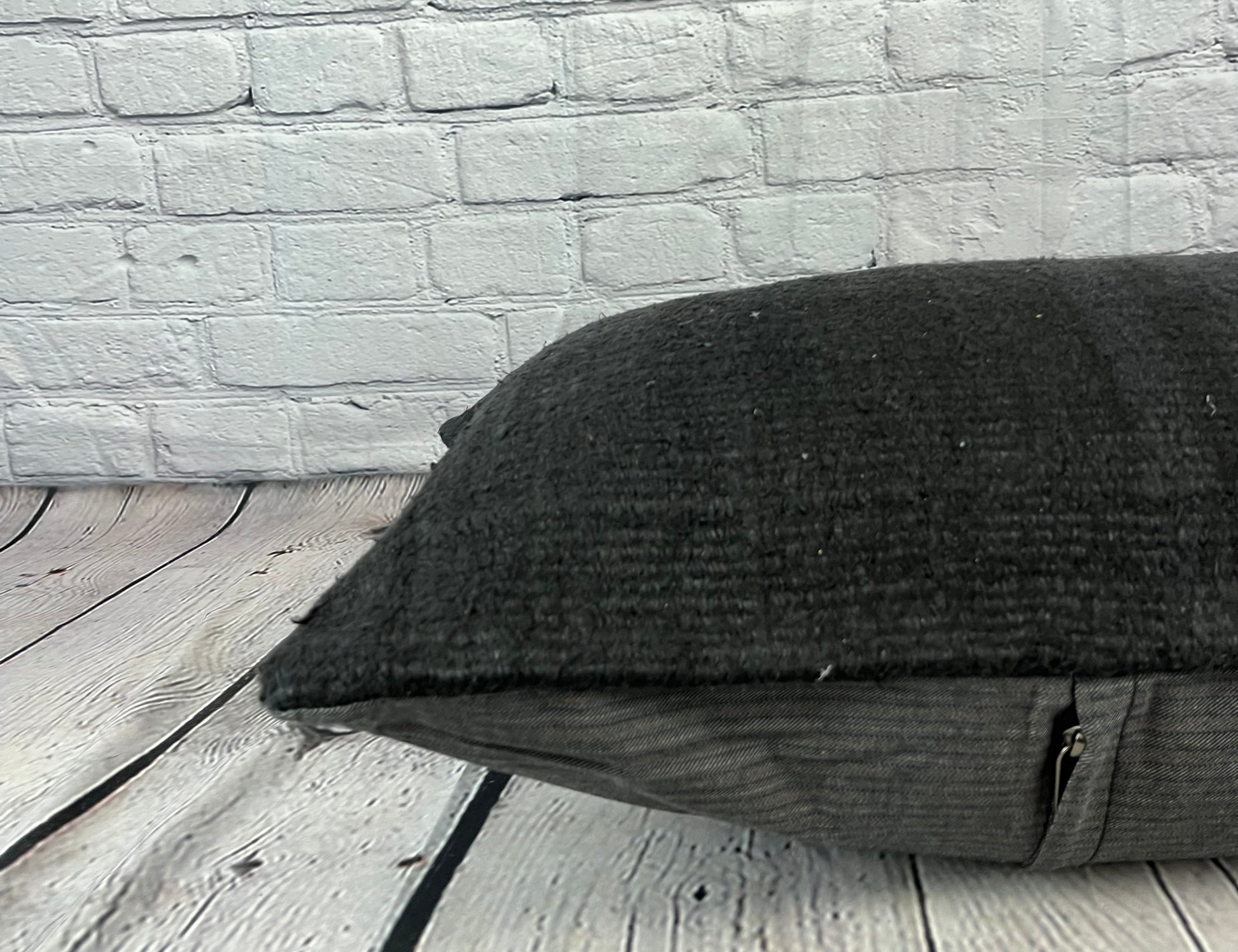 16 x 24 Hemp Pillow Turkish Cushion Natural Black Pillow Cushion Cover #6064
