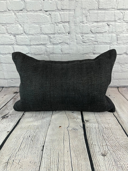 16 x 24 Hemp Pillow Turkish Cushion Natural Black Pillow Cushion Cover #6053
