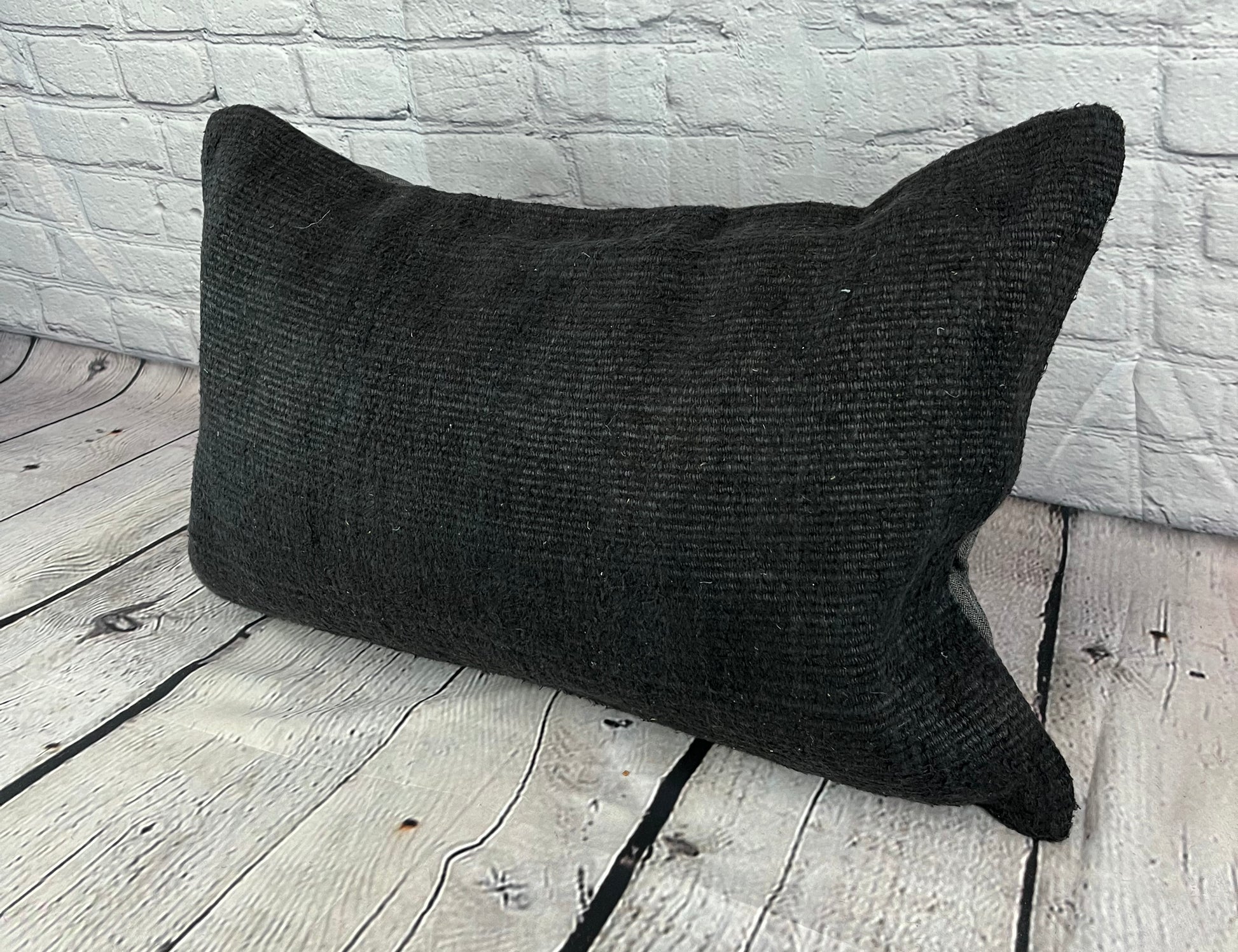 16 x 24 Hemp Pillow Turkish Cushion Natural Black Pillow Cushion Cover #6053