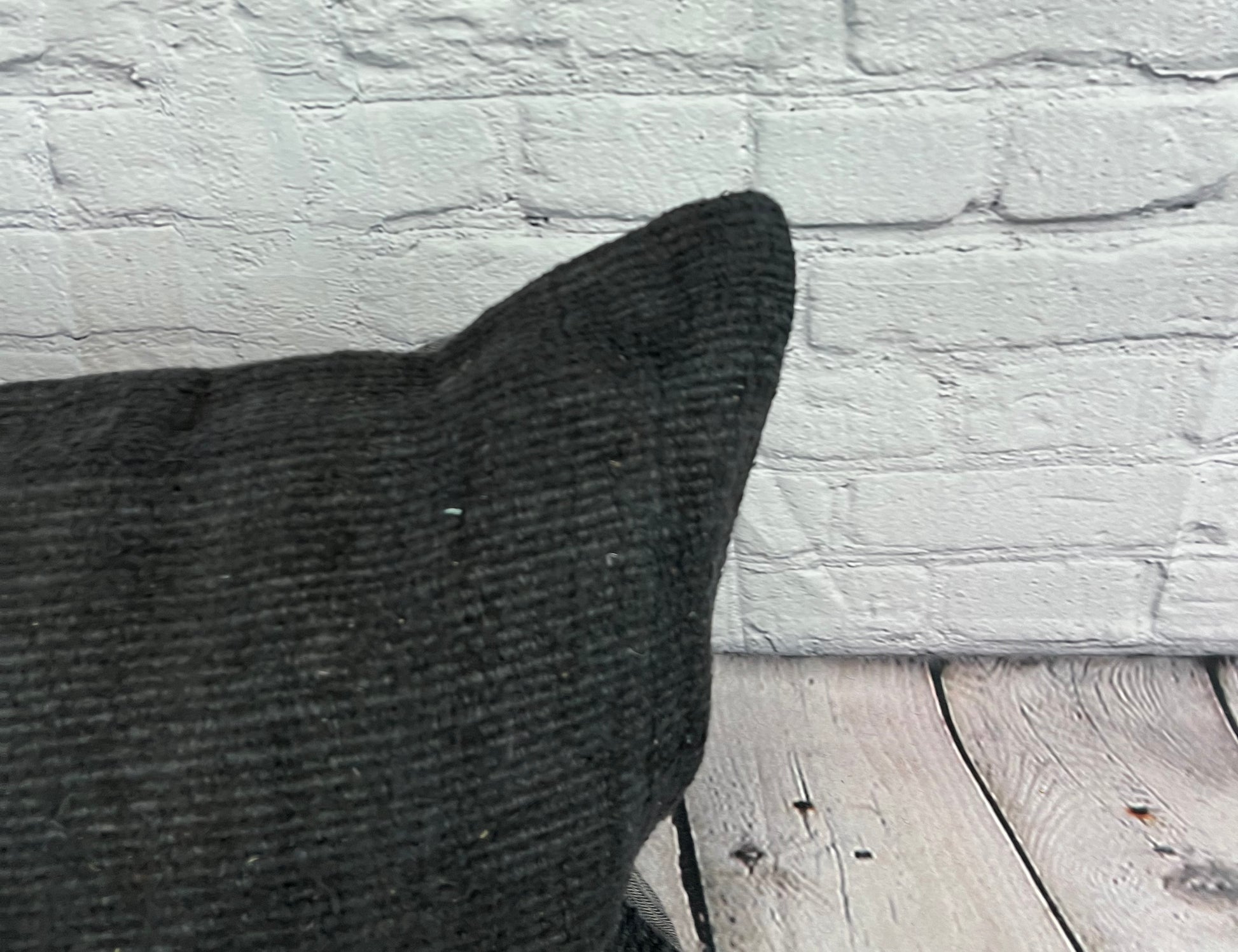16 x 24 Hemp Pillow Turkish Cushion Natural Black Pillow Cushion Cover #6053