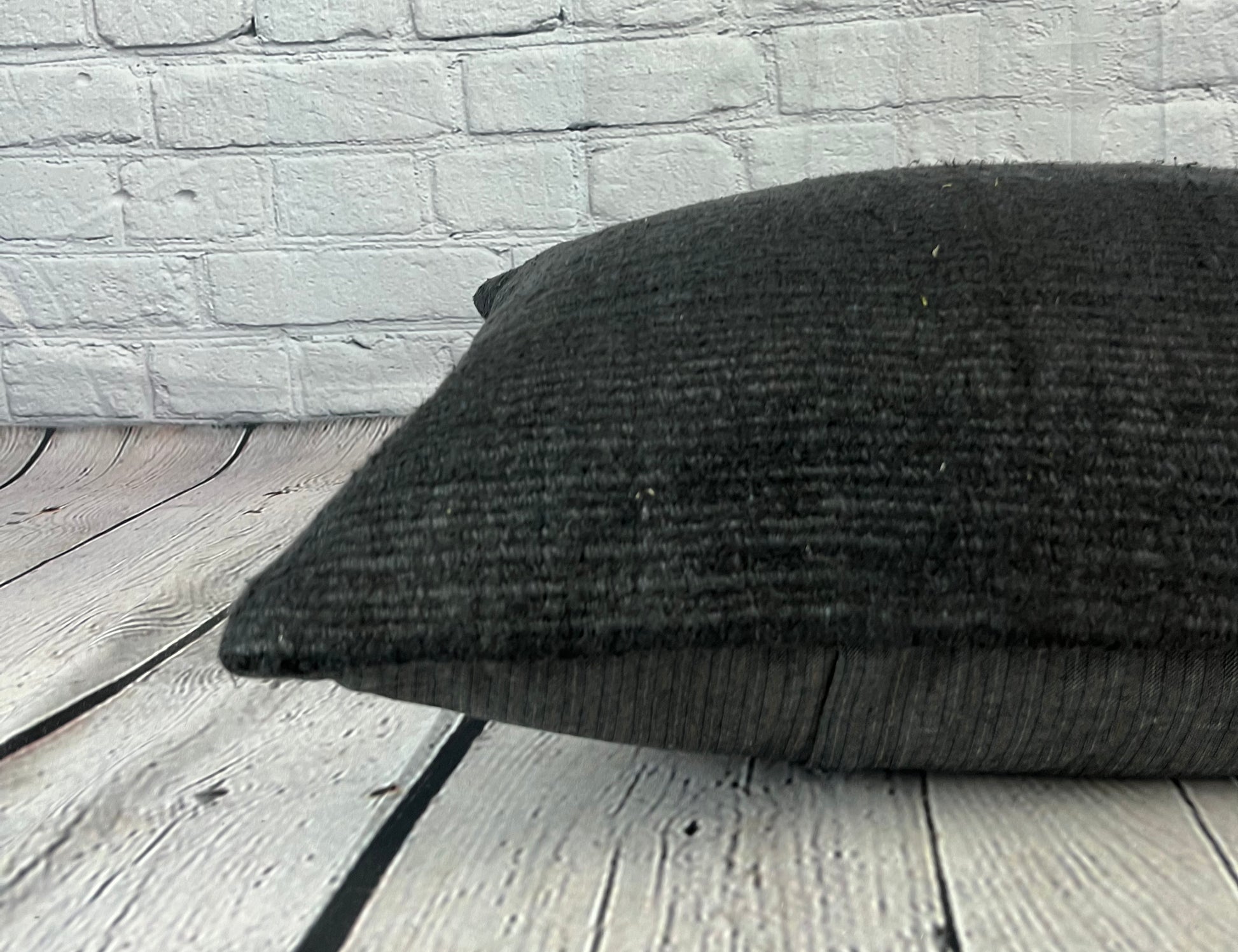16 x 24 Hemp Pillow Turkish Cushion Natural Black Pillow Cushion Cover #6053