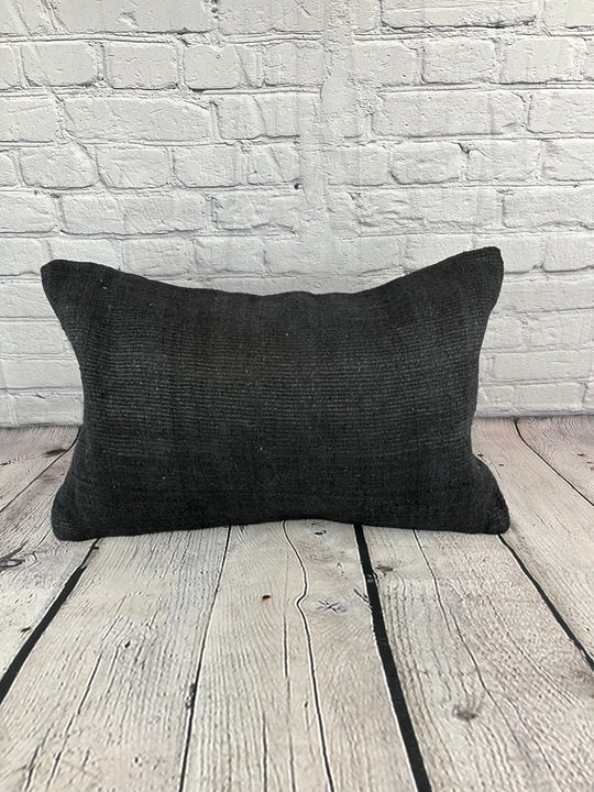 16 x 24 Hemp Pillow Turkish Cushion Natural Black Pillow Cushion Cover #6052