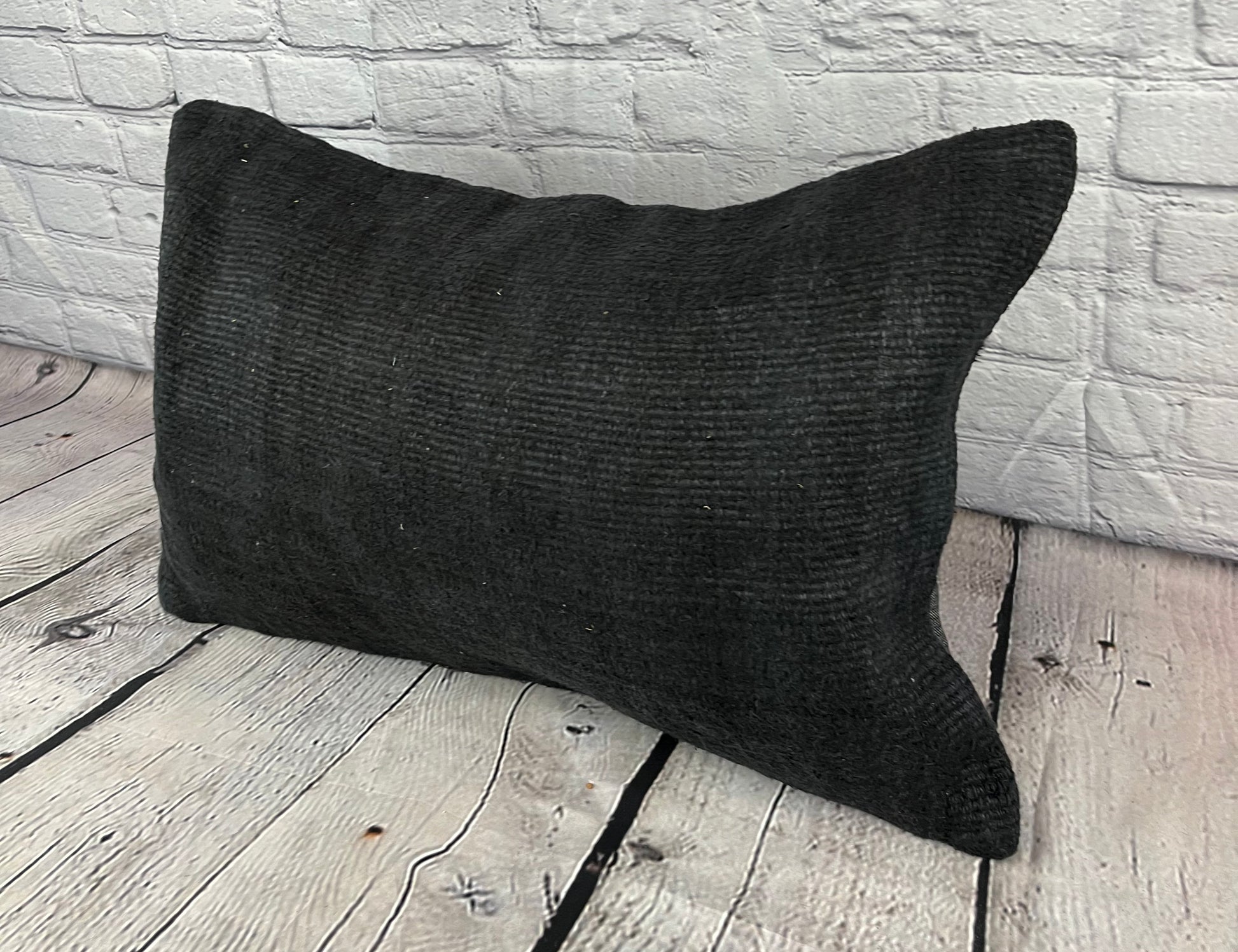 16 x 24 Hemp Pillow Turkish Cushion Natural Black Pillow Cushion Cover #6052