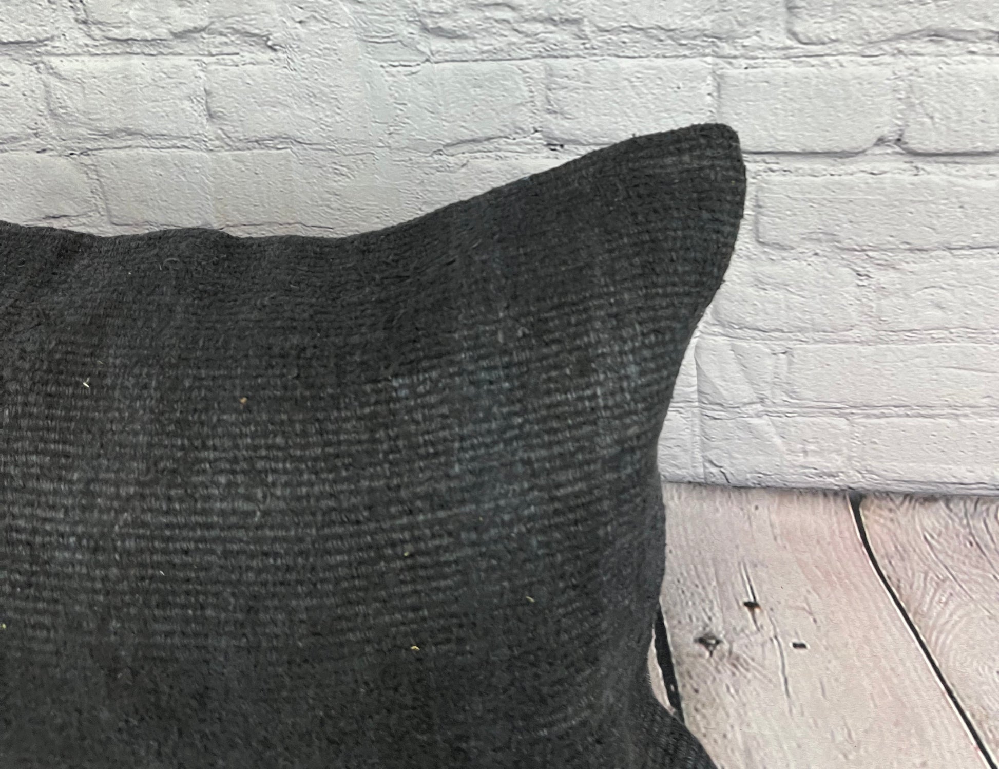 16 x 24 Hemp Pillow Turkish Cushion Natural Black Pillow Cushion Cover #6052