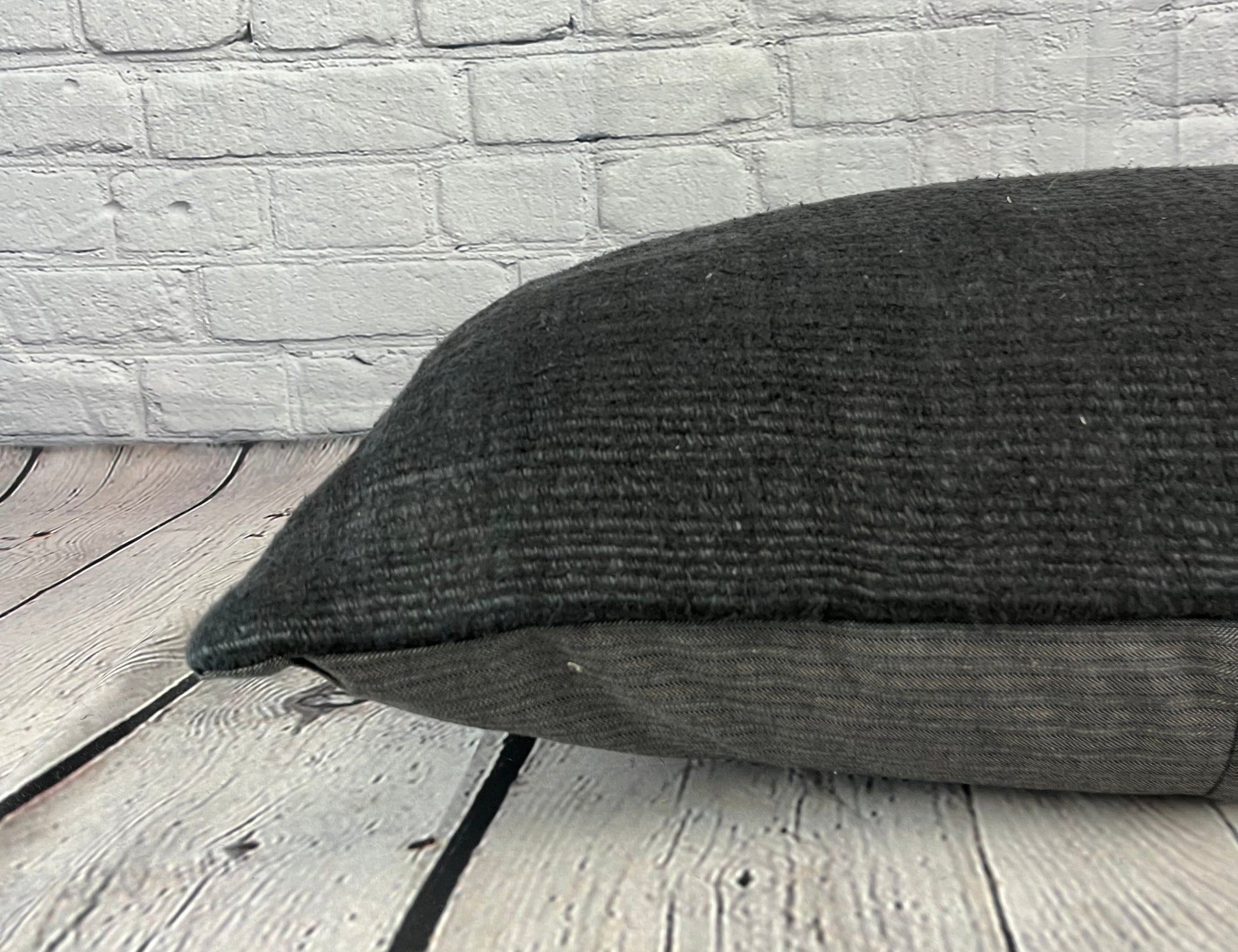 16 x 24 Hemp Pillow Turkish Cushion Natural Black Pillow Cushion Cover #6052