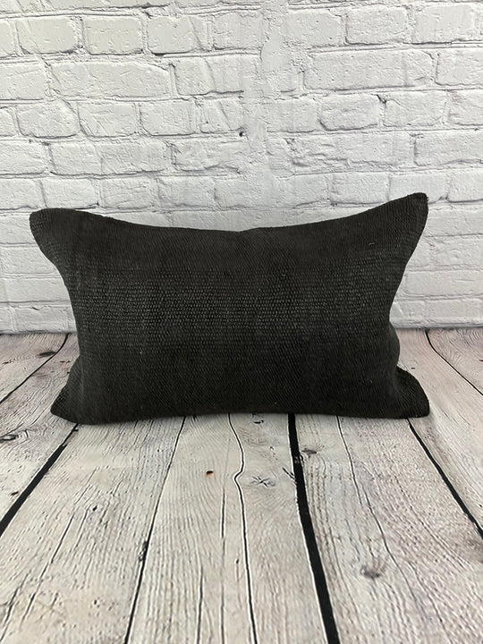 16 x 24 Hemp Pillow Turkish Cushion Natural Black Pillow Cushion Cover #6046