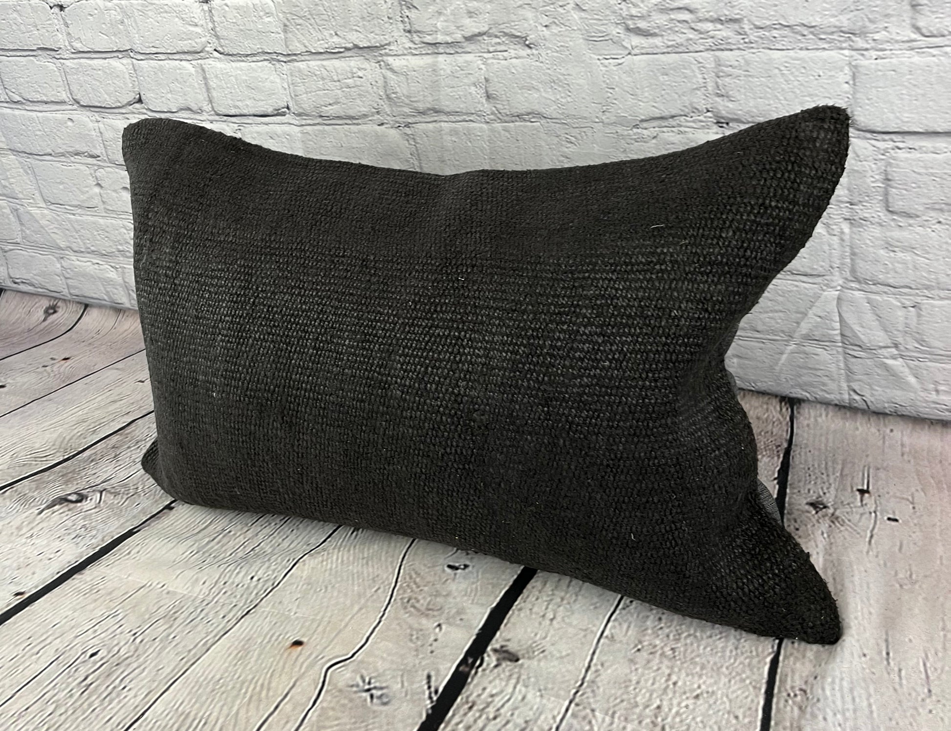 16 x 24 Hemp Pillow Turkish Cushion Natural Black Pillow Cushion Cover #6046