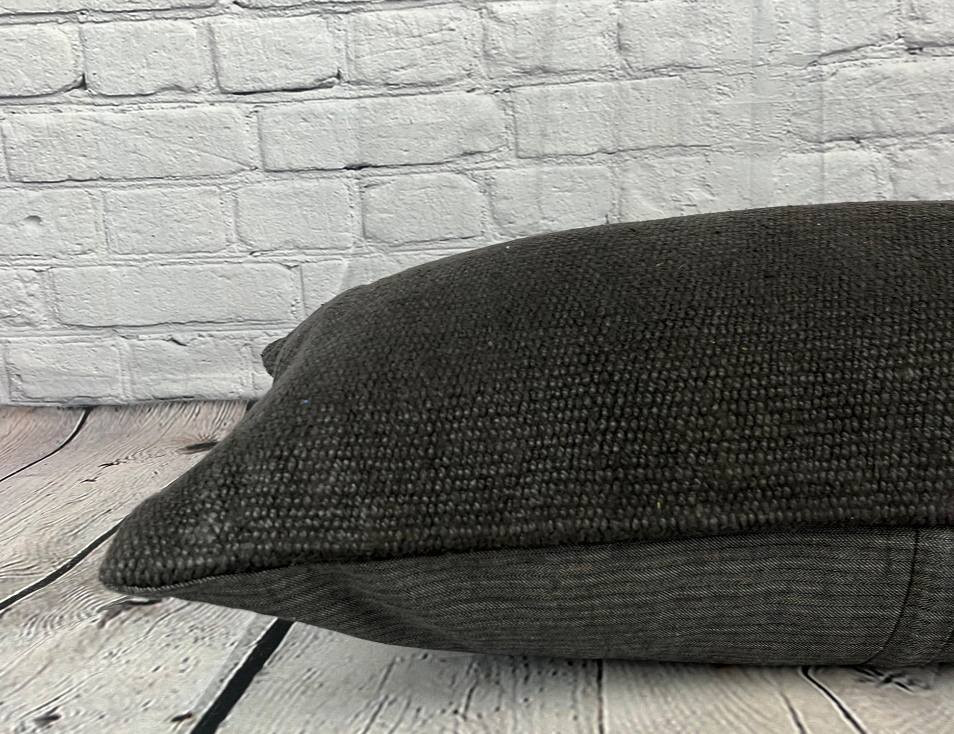 16 x 24 Hemp Pillow Turkish Cushion Natural Black Pillow Cushion Cover #6046
