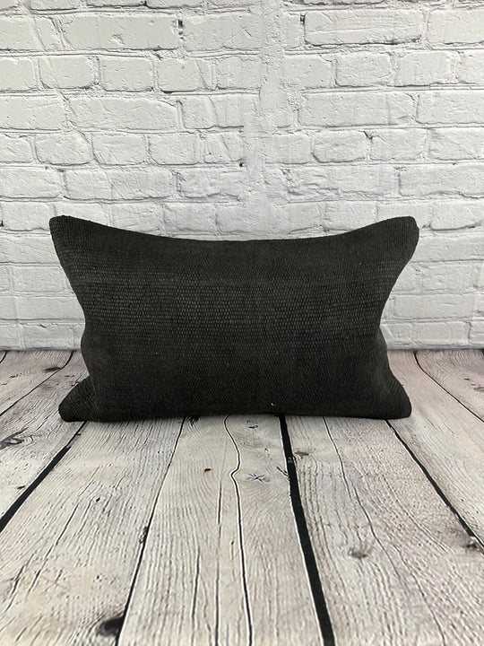 16 x 24 Hemp Pillow Turkish Cushion Natural Black Pillow Cushion Cover #6047