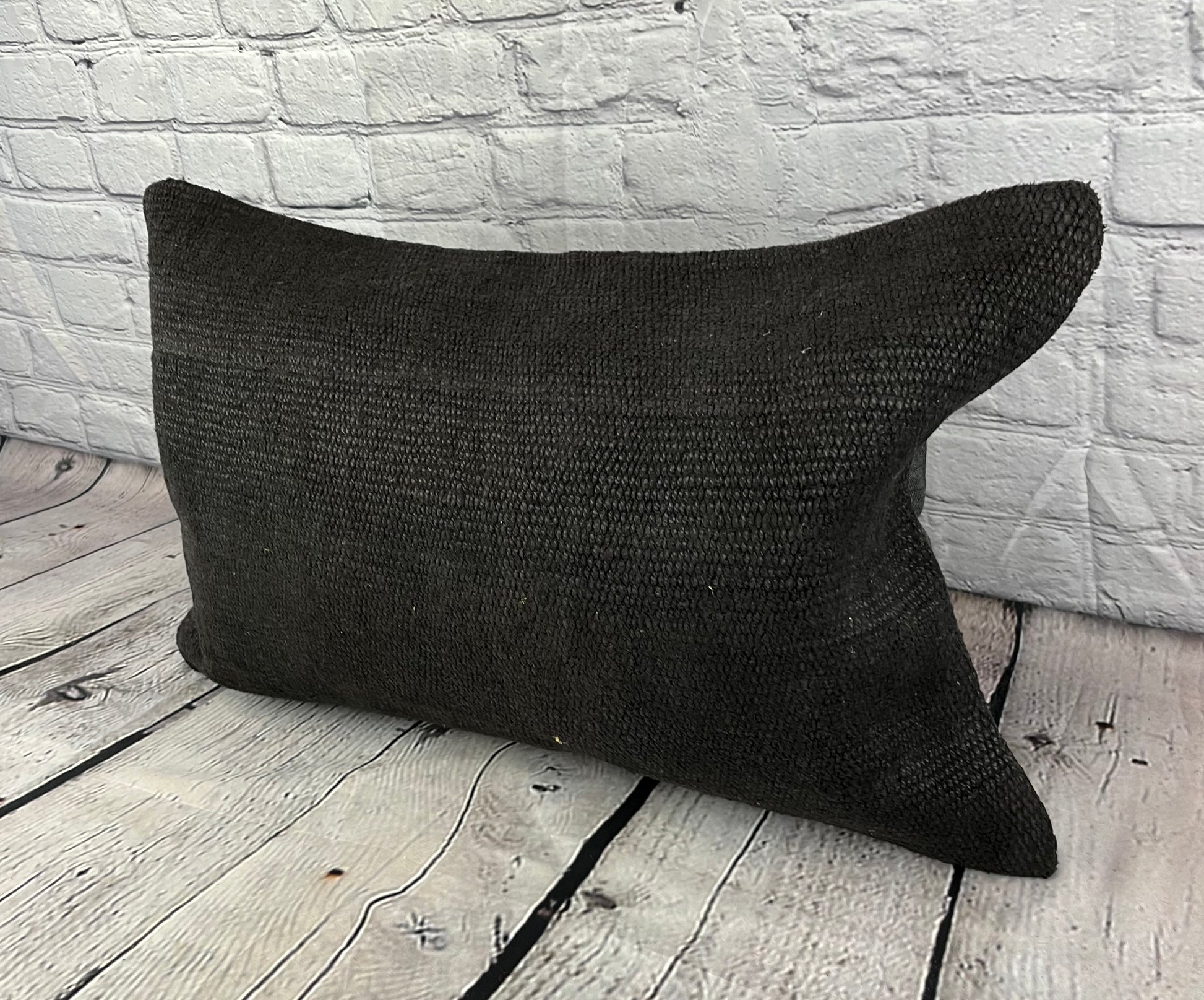 16 x 24 Hemp Pillow Turkish Cushion Natural Black Pillow Cushion Cover #6047