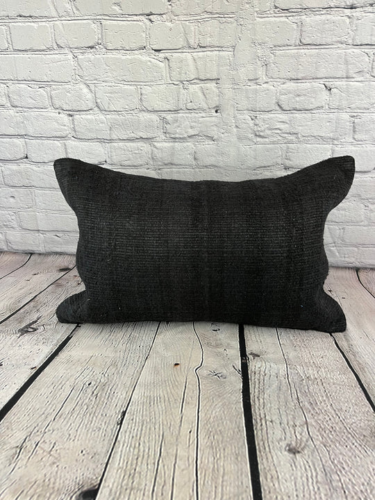 16 x 24 Hemp Pillow Turkish Cushion Natural Black Pillow Cushion Cover #6065