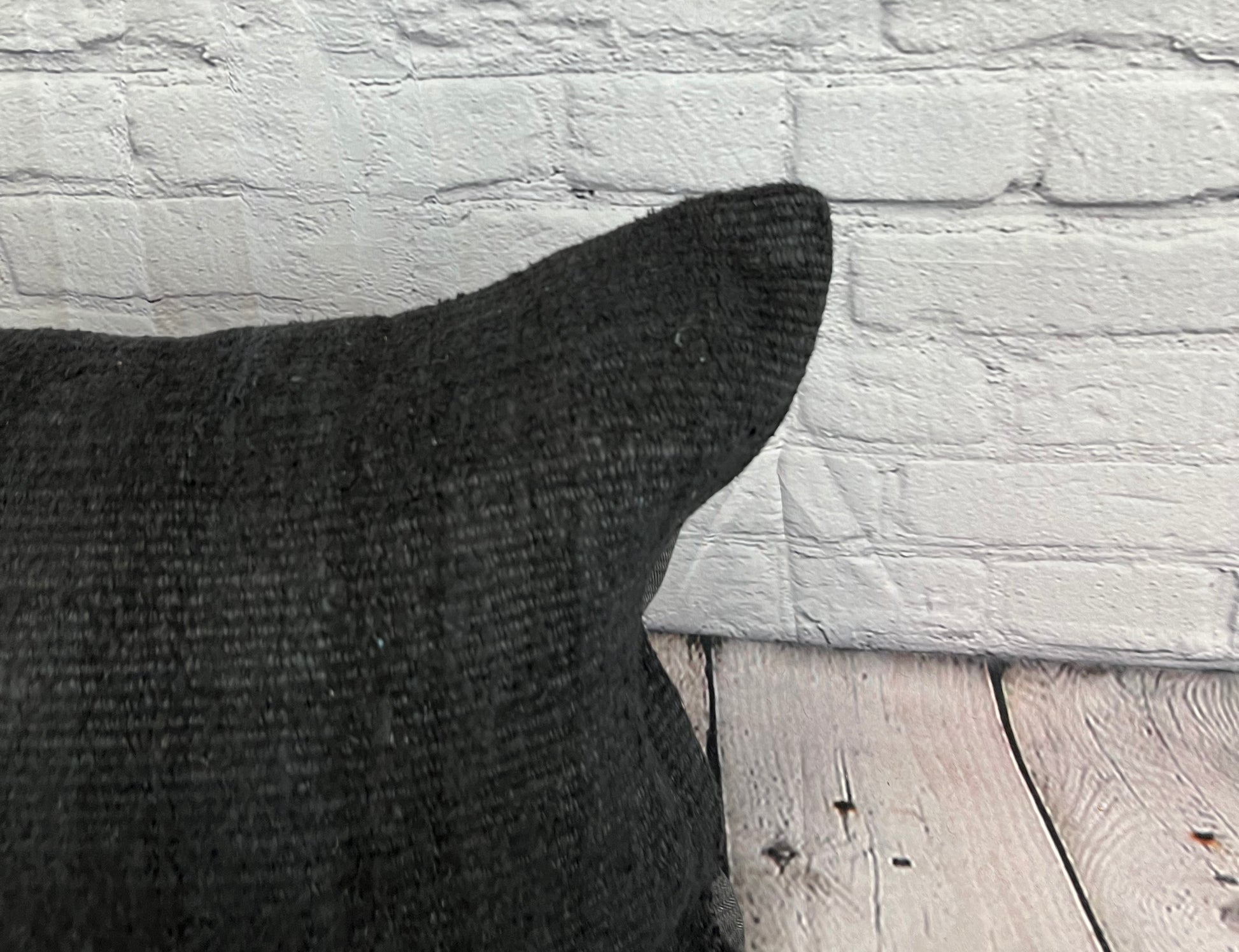 16 x 24 Hemp Pillow Turkish Cushion Natural Black Pillow Cushion Cover #6065