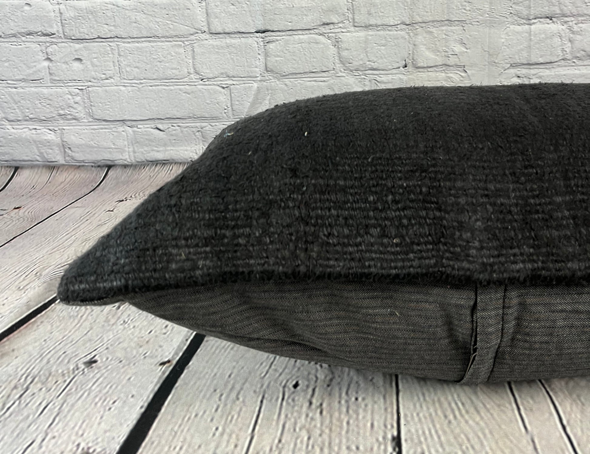 16 x 24 Hemp Pillow Turkish Cushion Natural Black Pillow Cushion Cover #6065
