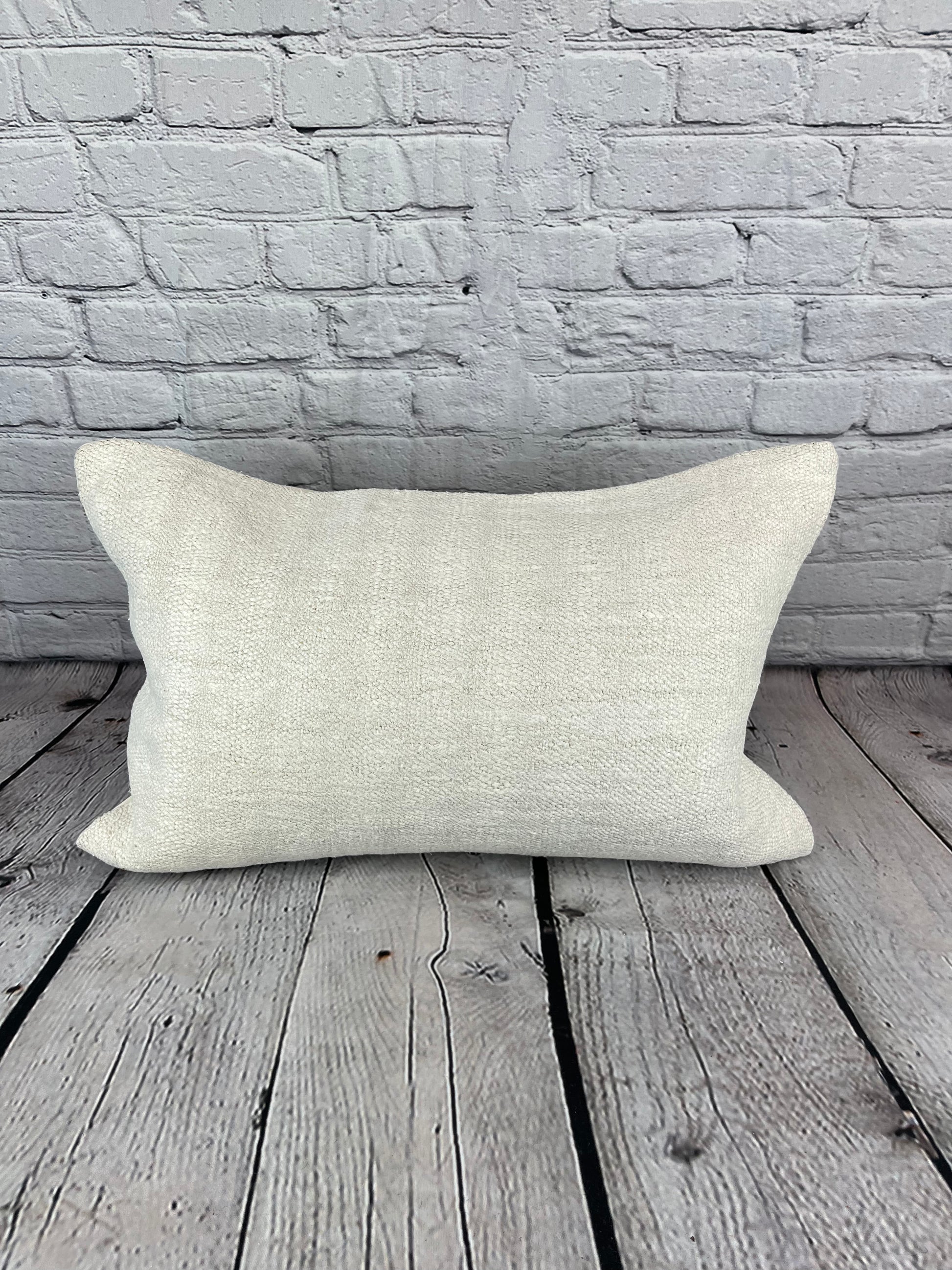 16 x 24 Hemp Pillow Turkish Cushion Natural White Pillow Cushion Cover #6204
