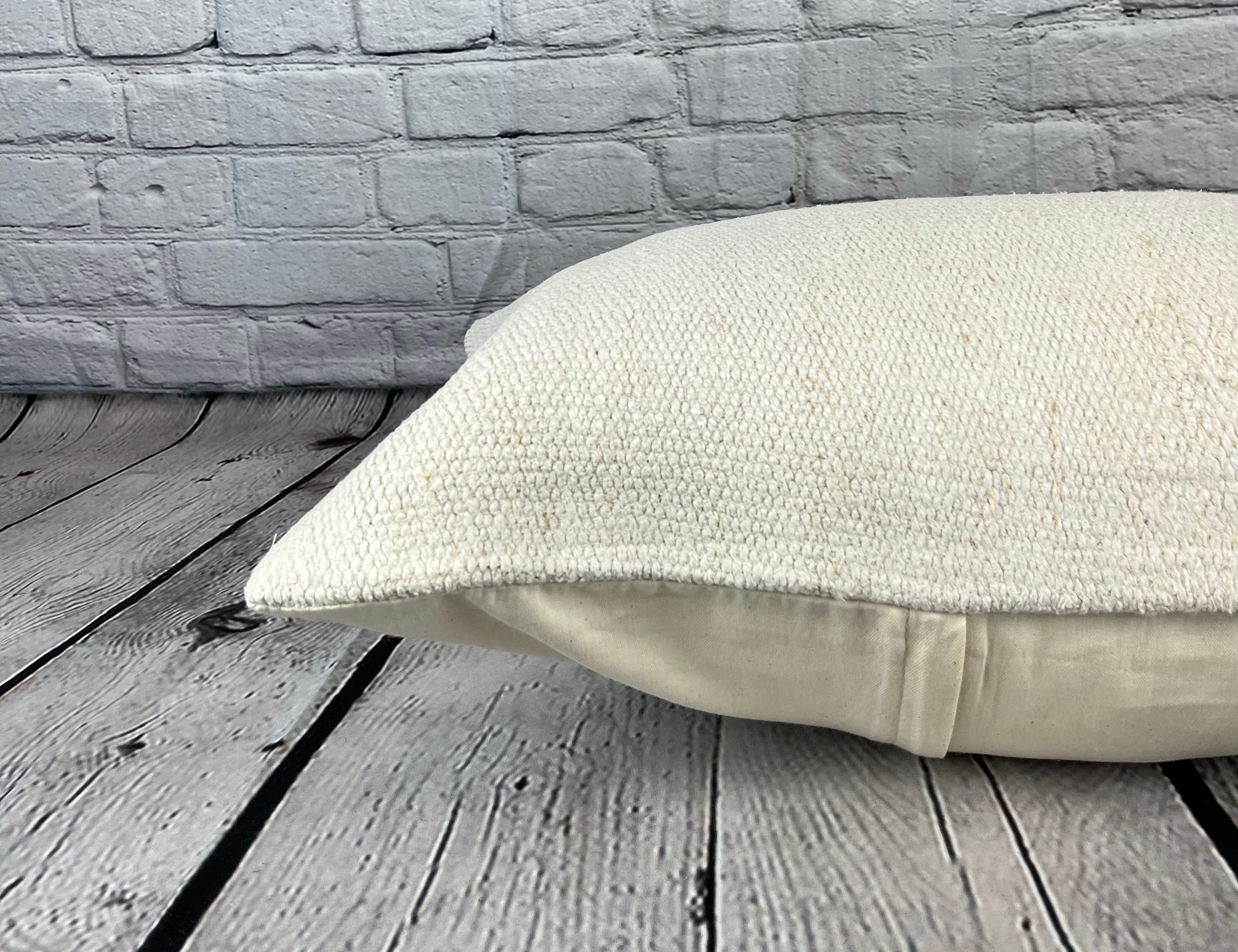 16 x 24 Hemp Pillow Turkish Cushion Natural White Pillow Cushion Cover #6203