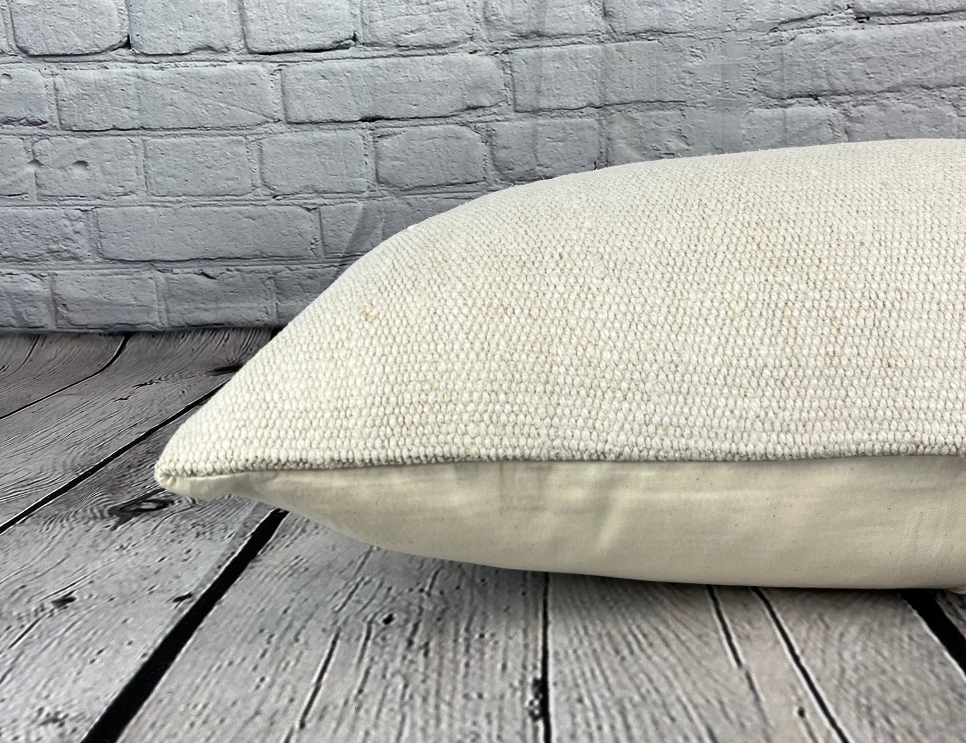 16 x 24 Hemp Pillow Turkish Cushion Natural White Pillow Cushion Cover #6188