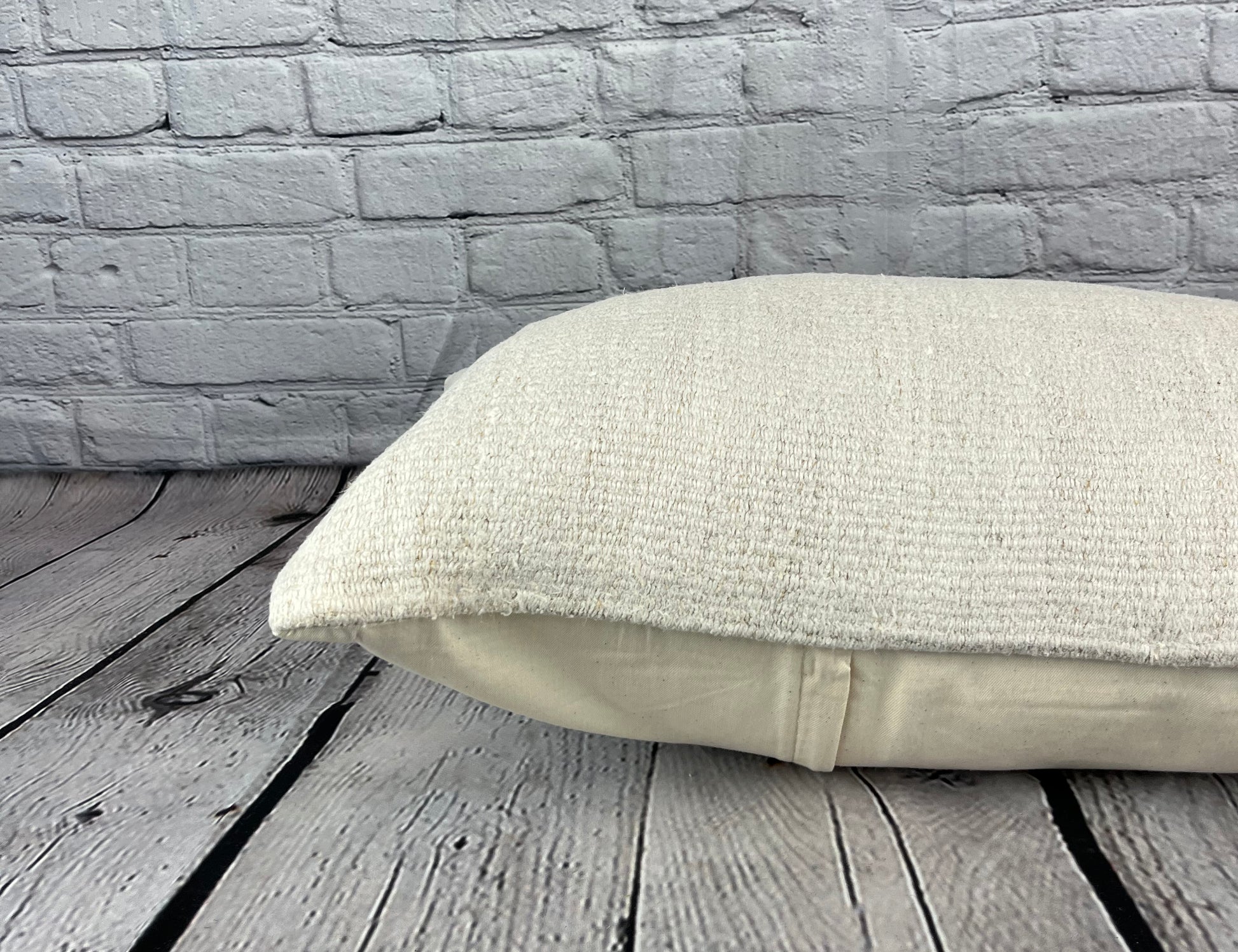 16 x 24 Hemp Pillow Turkish Cushion Natural White Pillow Cushion Cover #6161