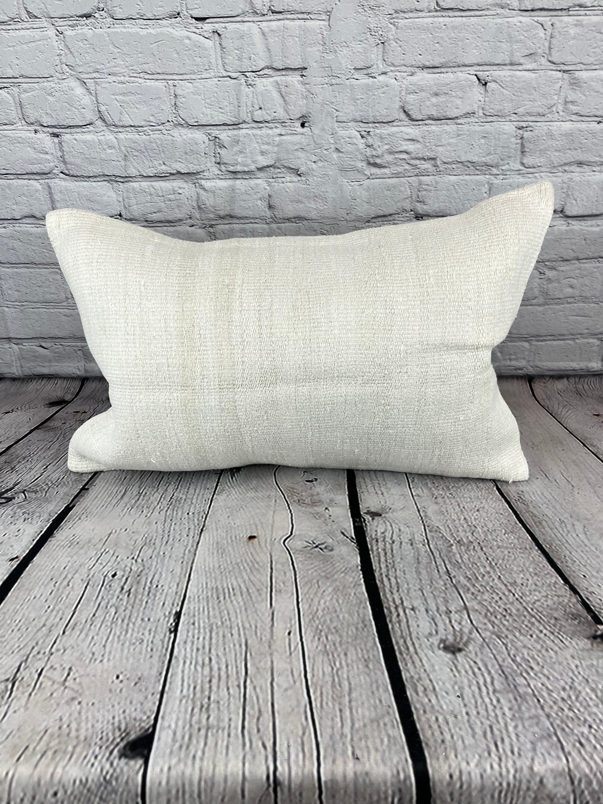 16 x 24 Hemp Pillow Turkish Cushion Natural White Pillow Cushion Cover #6122