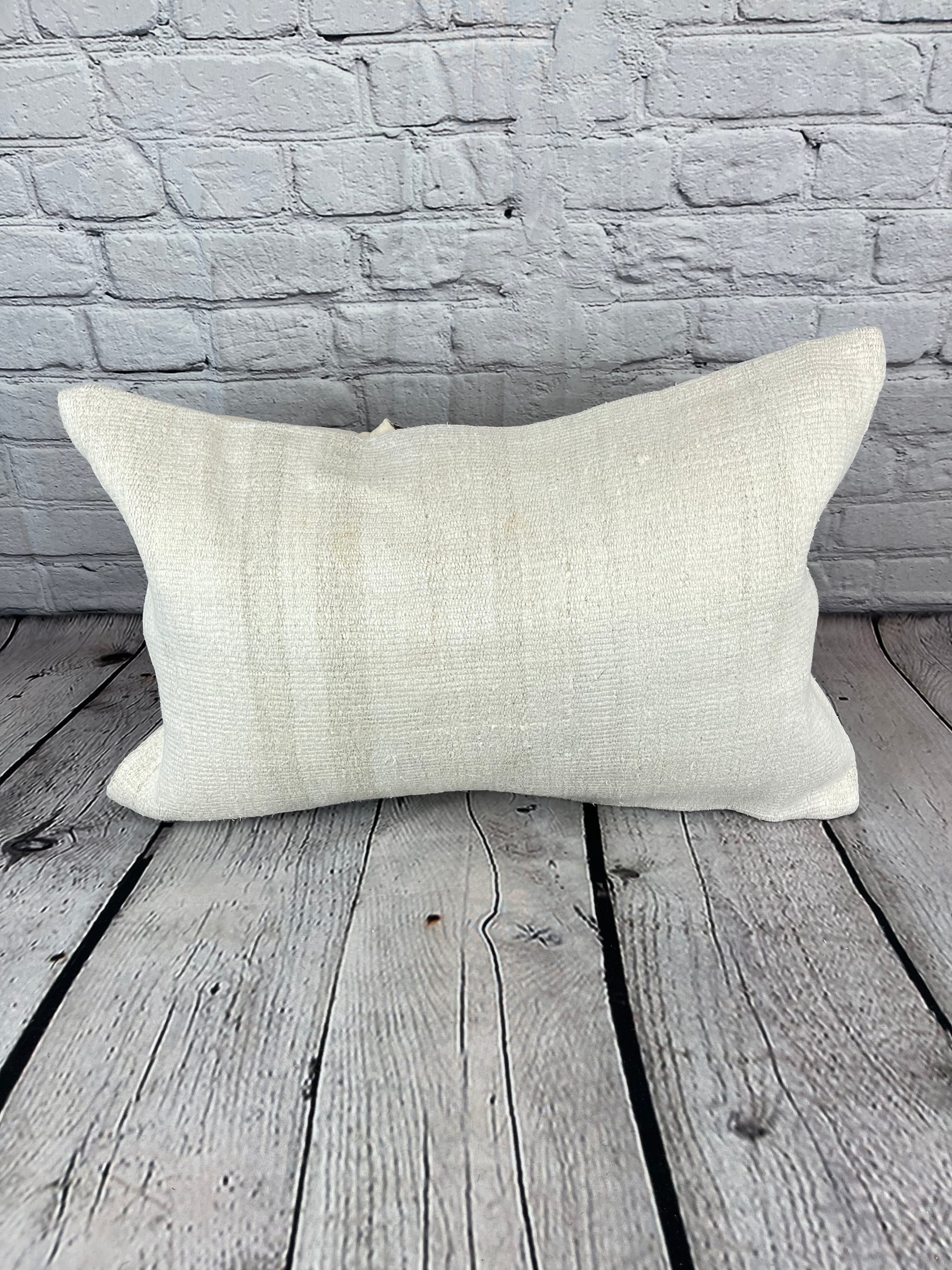 16 x 24 Hemp Pillow Turkish Cushion Natural White Pillow Cushion Cover #6191