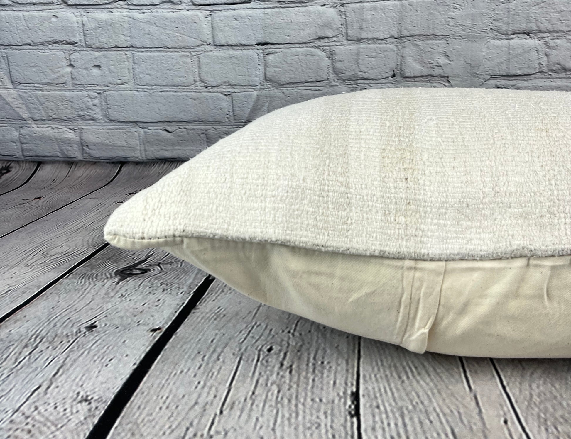 16 x 24 Hemp Pillow Turkish Cushion Natural White Pillow Cushion Cover #6191