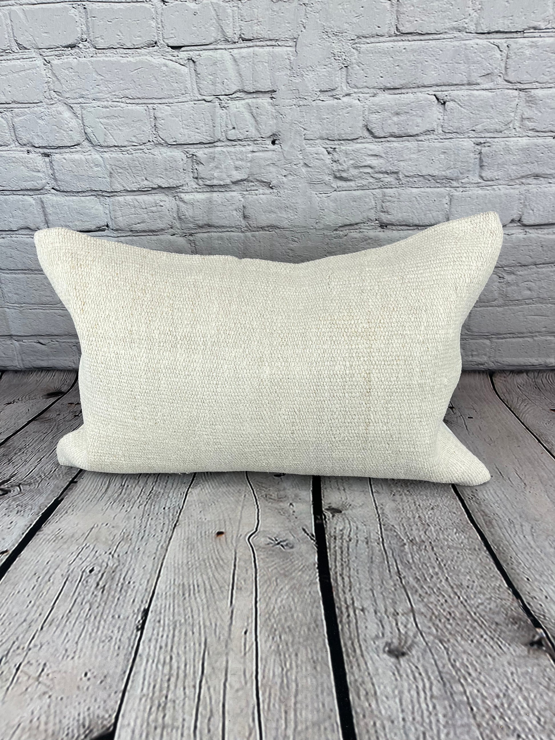 16 x 24 Hemp Pillow Turkish Cushion Natural White Pillow Cushion Cover #6190