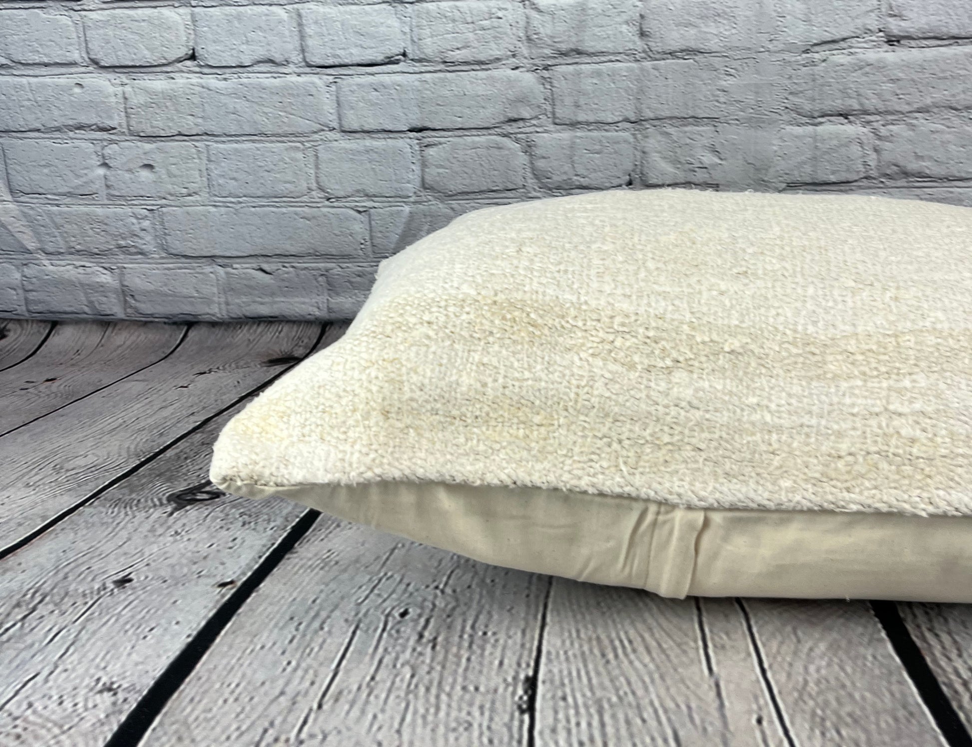 16 x 24 Hemp Pillow Turkish Cushion Natural White Pillow Cushion Cover #6206