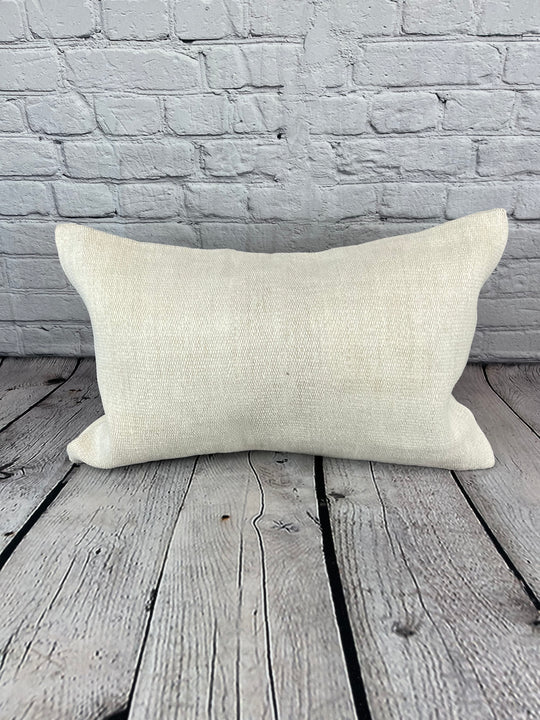 16 x 24 Hemp Pillow Turkish Cushion Natural White Pillow Cushion Cover #6144
