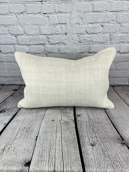 16 x 24 Hemp Pillow Turkish Cushion Natural White Pillow Cushion Cover #6151