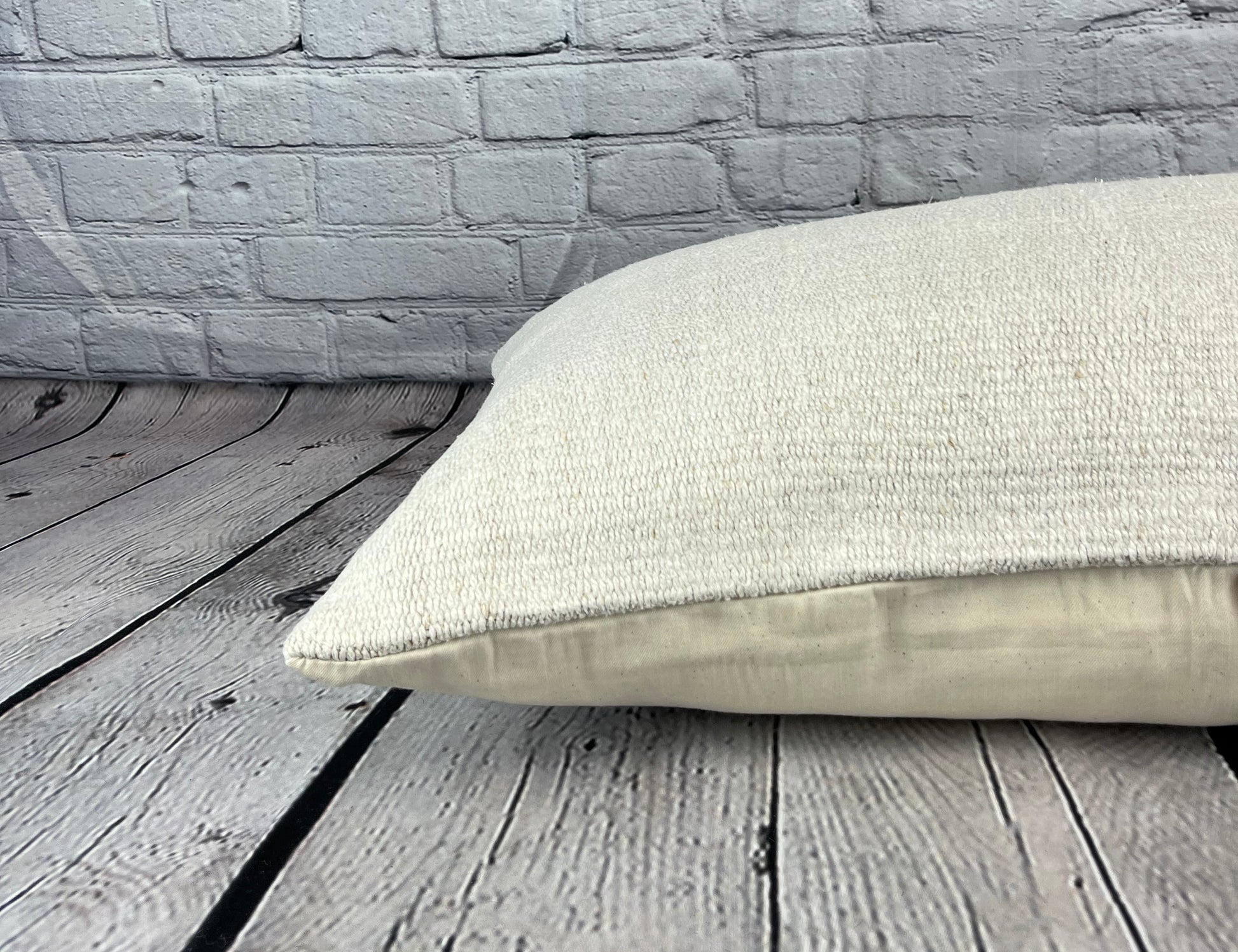 16 x 24 Hemp Pillow Turkish Cushion Natural White Pillow Cushion Cover #6151
