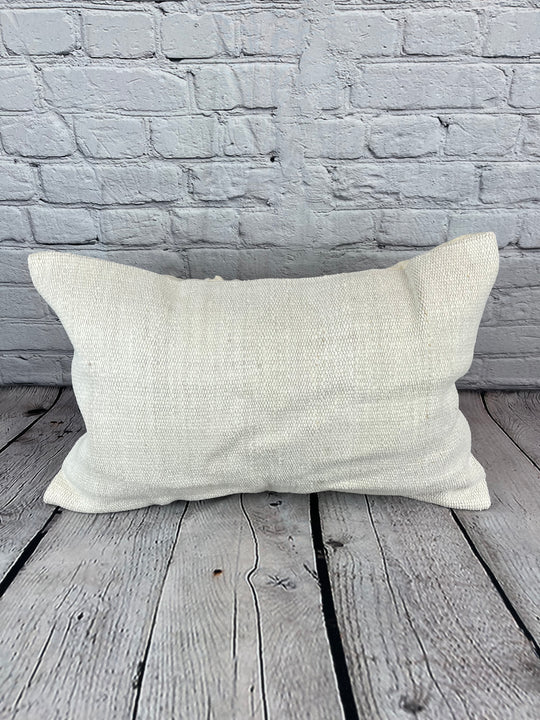 16 x 24 Hemp Pillow Turkish Cushion Natural White Pillow Cushion Cover #6116