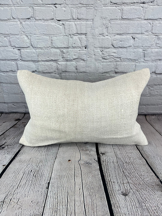 16 x 24 Hemp Pillow Turkish Cushion Natural White Pillow Cushion Cover #6135