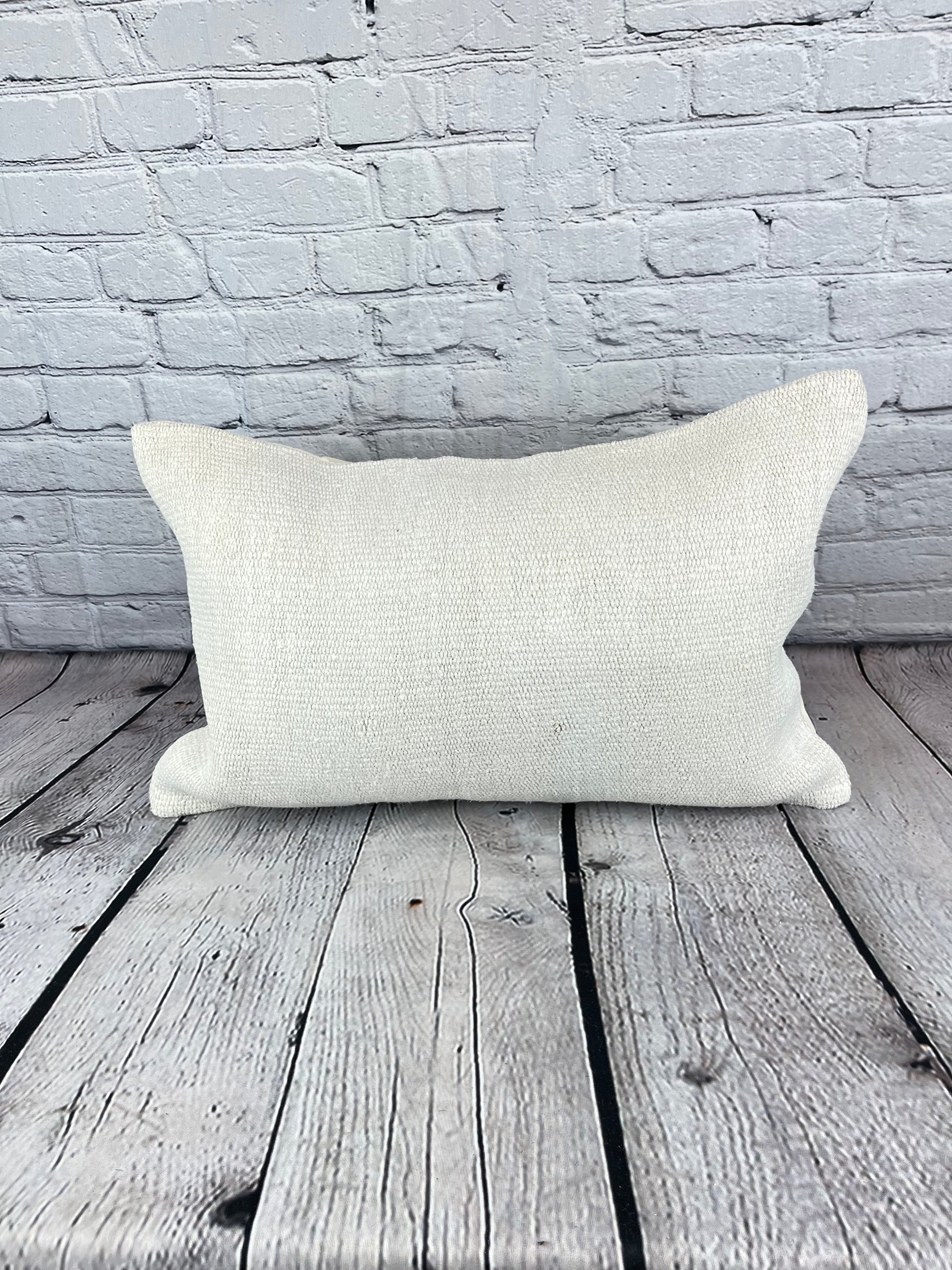 16 x 24 Hemp Pillow Turkish Cushion Natural White Pillow Cushion Cover #6173