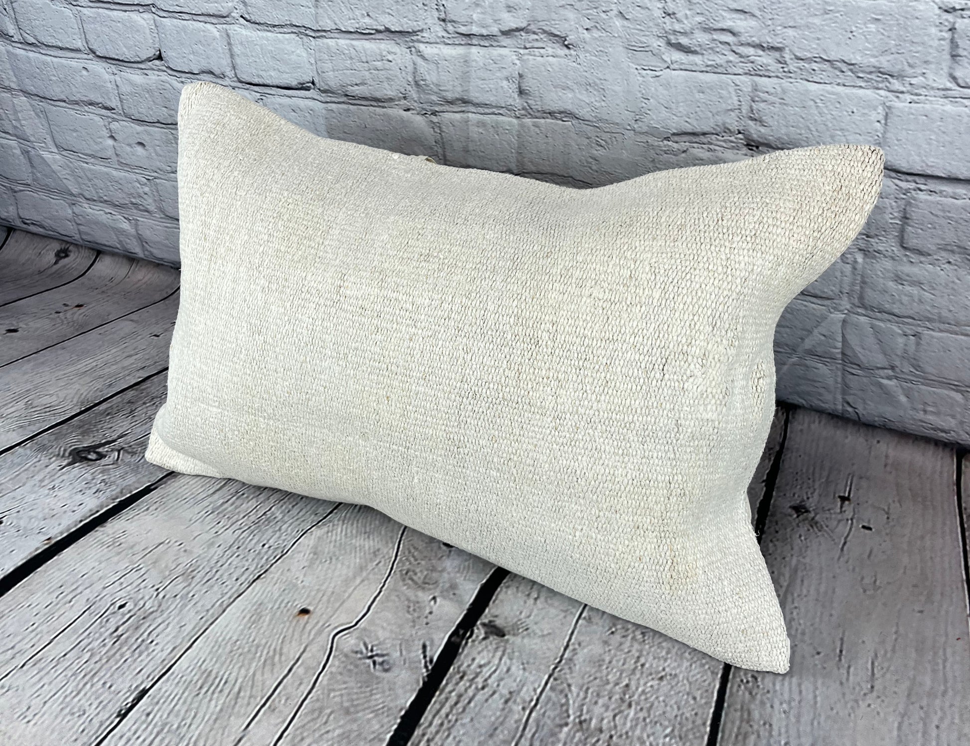 16 x 24 Hemp Pillow Turkish Cushion Natural White Pillow Cushion Cover #6085