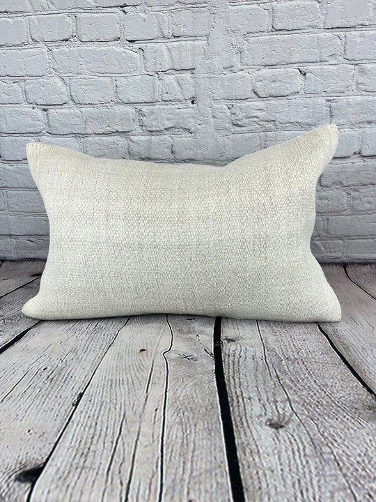 16 x 24 Hemp Pillow Turkish Cushion Natural White Pillow Cushion Cover #6068
